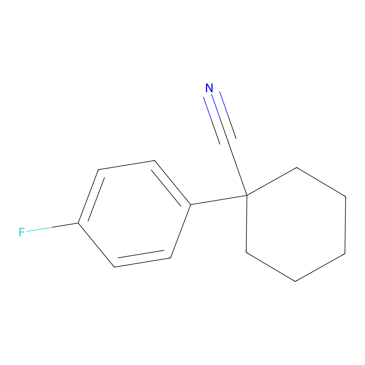 1-(4-Fluorophenyl)cyclohexanecarbonitrile molecular structure, CAS 71486-43-6