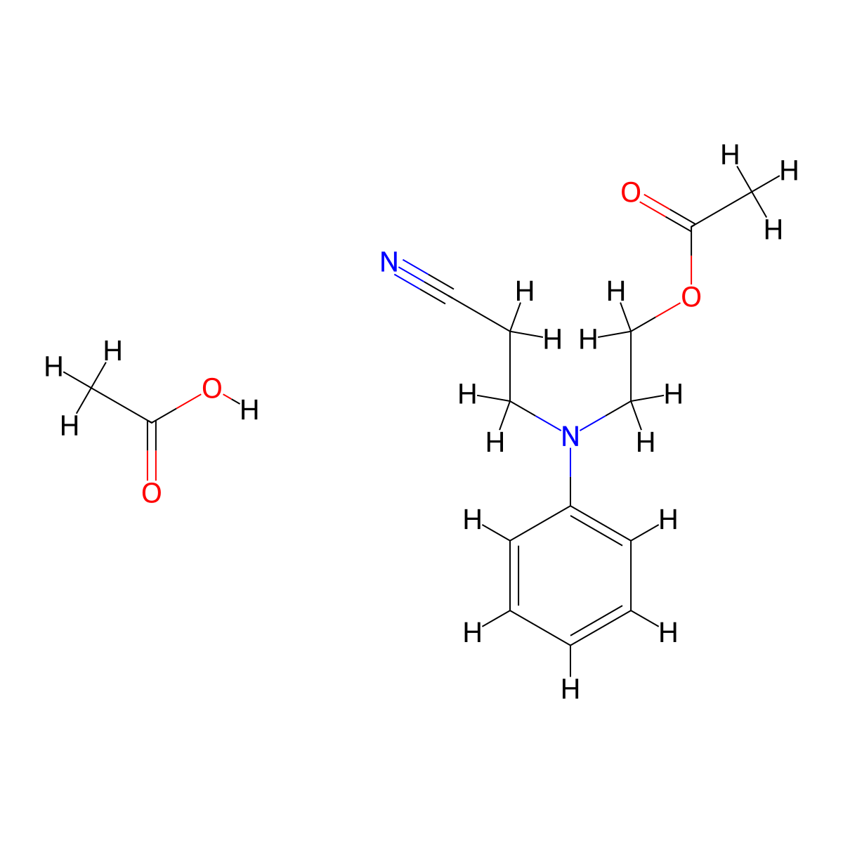 Propanenitrile, 3-((2-(acetyloxy)ethyl)phenylamino)-, acetate (1:1) molecular structure, CAS 71487-10-0