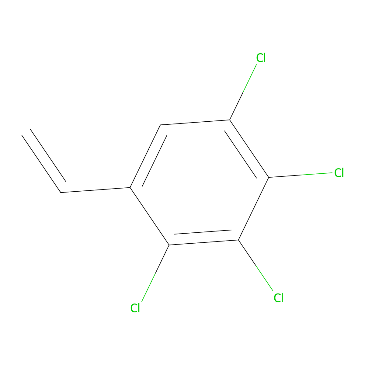 Benzene, ethenyl-, tetrachloro deriv. molecular structure, CAS 71489-58-2