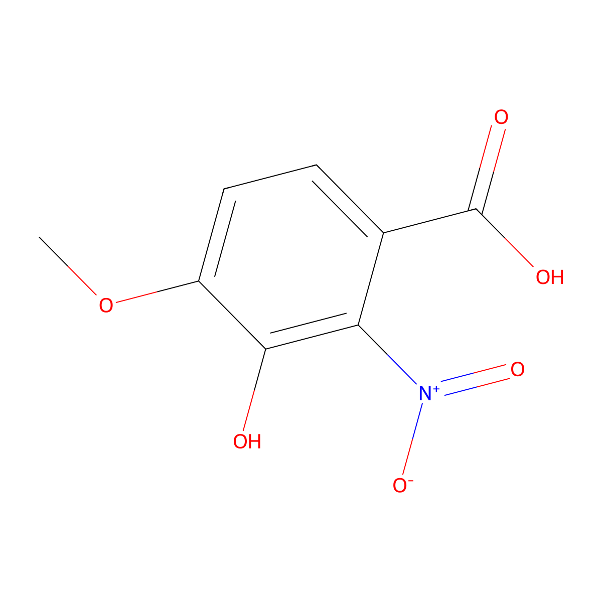 3-Hydroxy-4-methoxy-2-nitrobenzoic acid molecular structure, CAS 71489-74-2