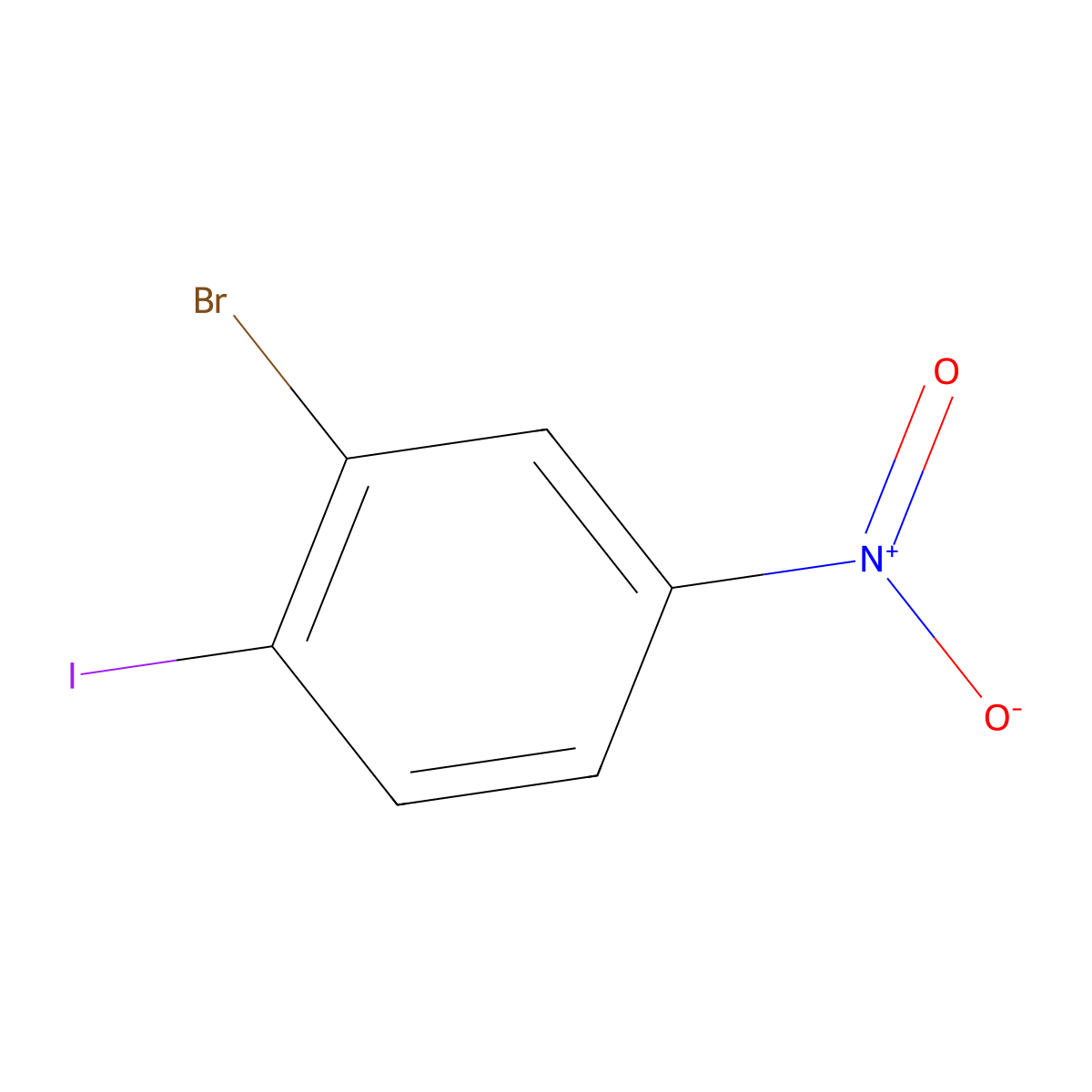 2-Bromo-1-iodo-4-nitrobenzene molecular structure, CAS 7149-14-6