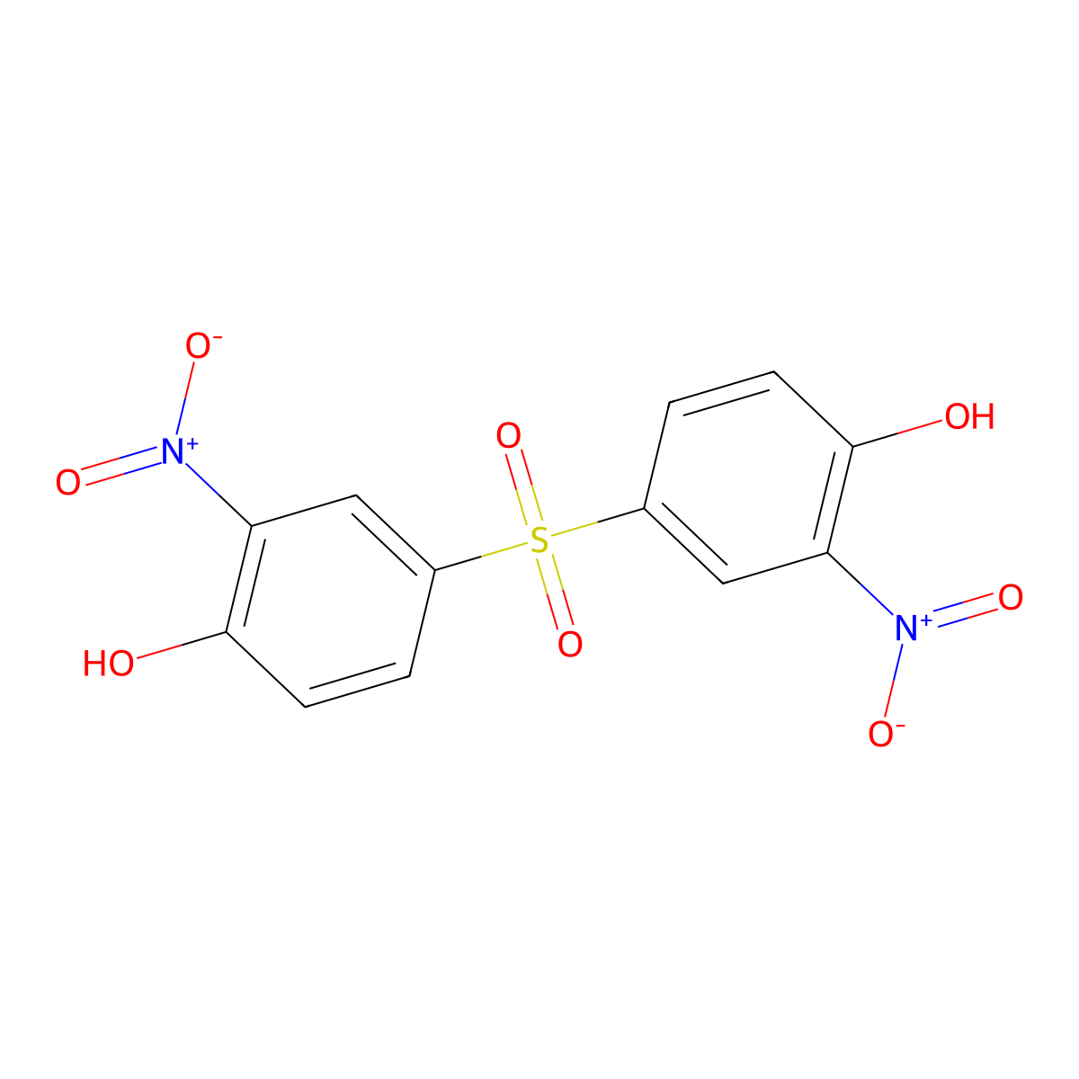 4-(4-Hydroxy-3-nitro-phenyl)sulfonyl-2-nitro-phenol molecular structure, CAS 7149-20-4