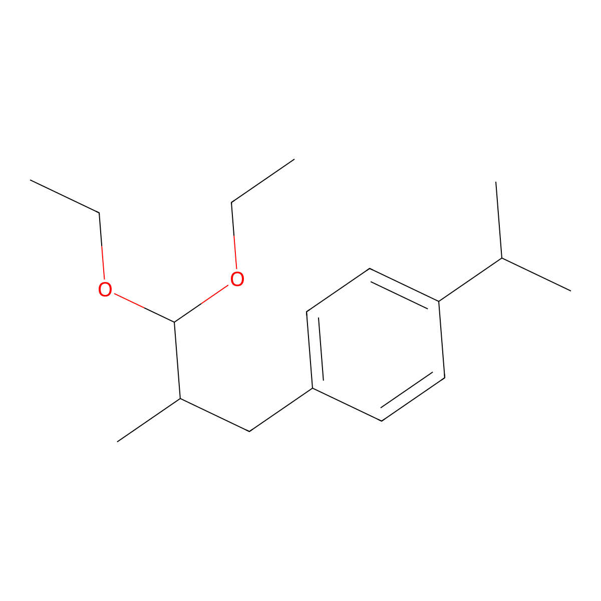 Cyclamen aldehyde diethyl acetal molecular structure, CAS 7149-24-8