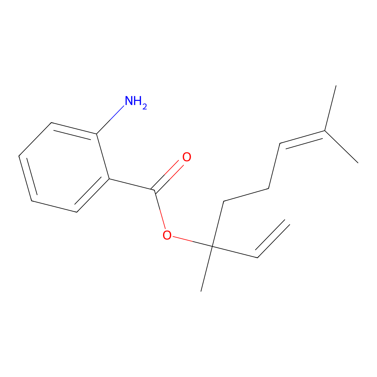 Linalyl anthranilate molecular structure, CAS 7149-26-0