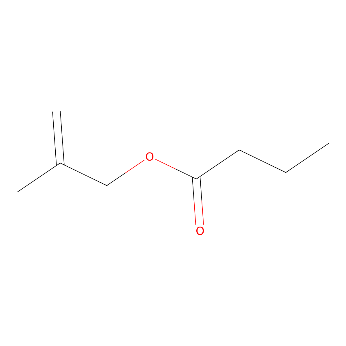 2-Methylallyl butyrate molecular structure, CAS 7149-29-3