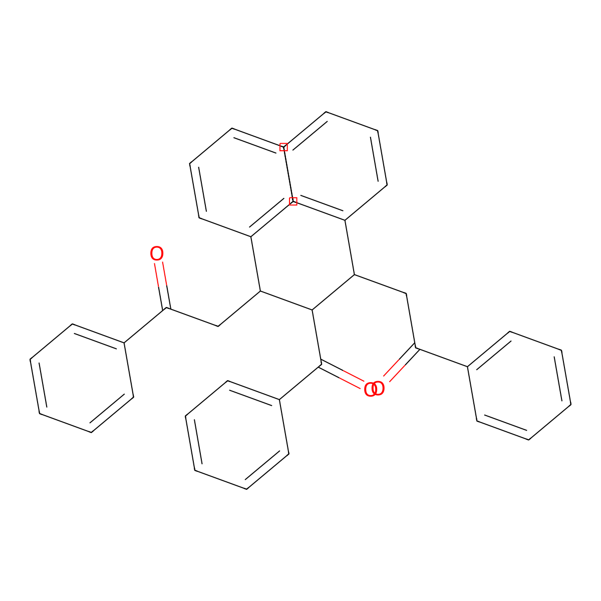 4-Benzoyl-1,3,5,7-tetraphenylheptane-1,7-dione molecular structure, CAS 7149-37-3