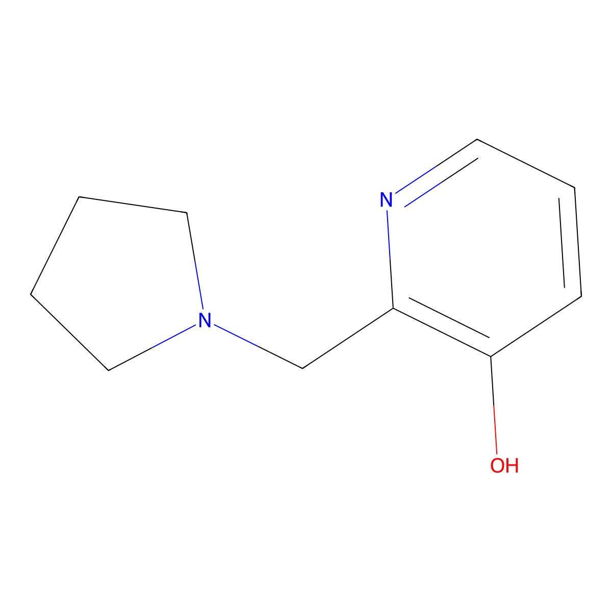 3-Hydroxy-2-(pyrrolidinomethyl)-pyridine molecular structure, CAS 7149-45-3
