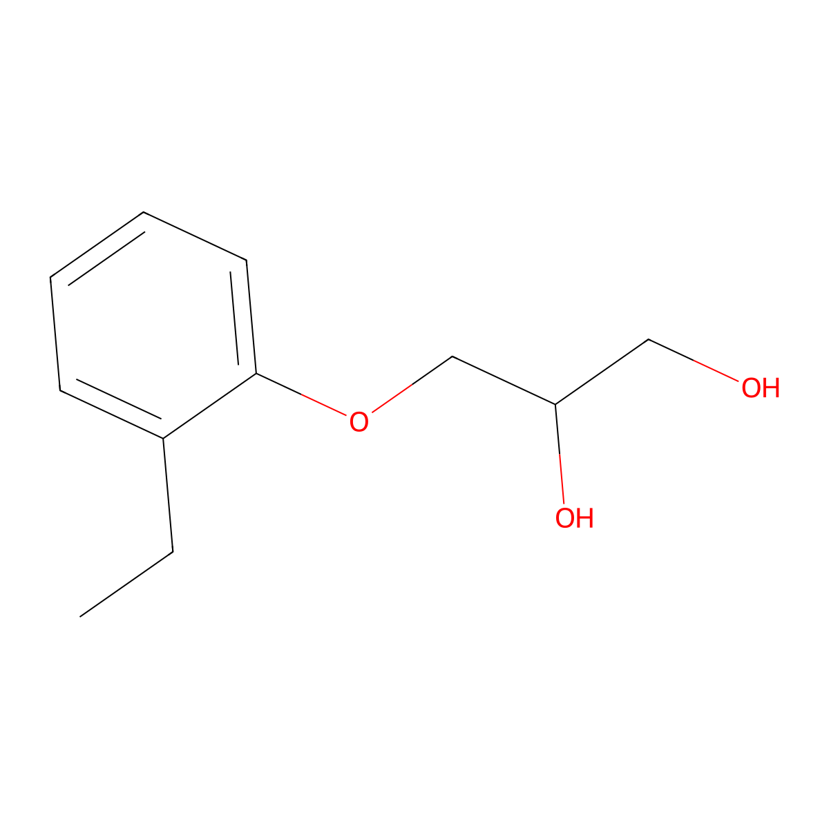 1,2-Propanediol, 3-(o-ethylphenoxy)- molecular structure, CAS 7149-82-8