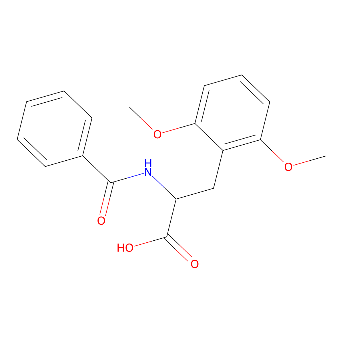 N-Benzoyl-3-(2,6-dimethoxyphenyl)alanine molecular structure, CAS 7149-99-7