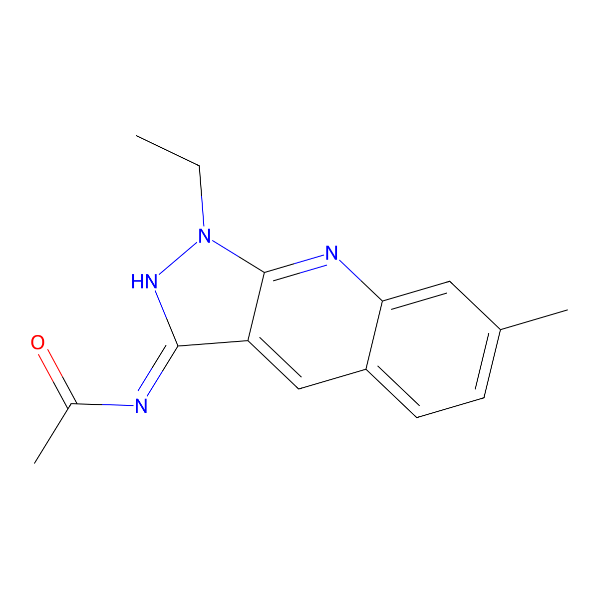 N-(1-ethyl-7-methylpyrazolo[3,4-b]quinolin-3-yl)acetamide molecular structure, CAS 714916-94-6