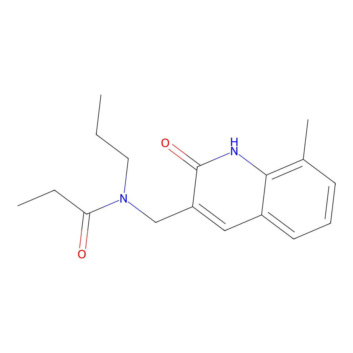 N-[(8-methyl-2-oxo-1H-quinolin-3-yl)methyl]-N-propylpropanamide molecular structure, CAS 714919-66-1