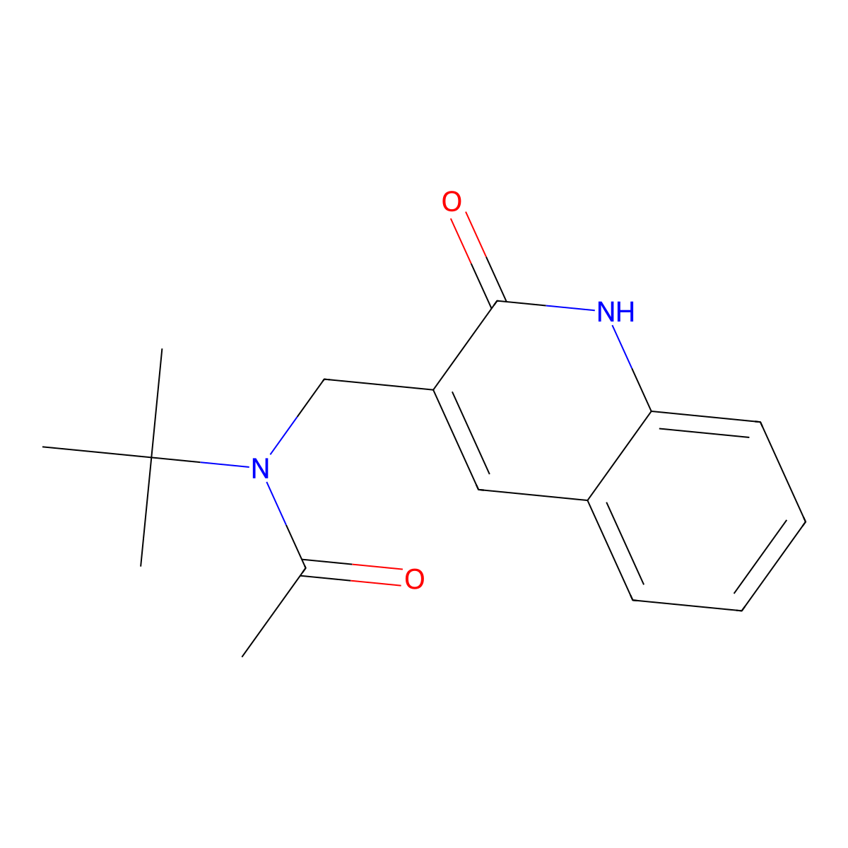 N-tert-butyl-N-[(2-oxo-1H-quinolin-3-yl)methyl]acetamide molecular structure, CAS 714920-29-3