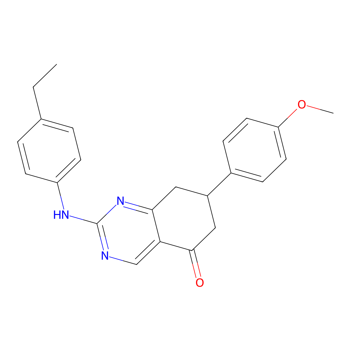 2-[(4-ethylphenyl)amino]-7-(4-methoxyphenyl)-7,8-dihydroquinazolin-5(6H)-one molecular structure, CAS 714920-38-4
