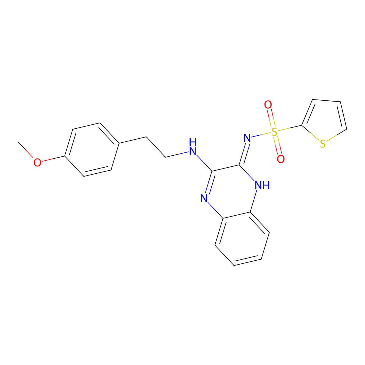 N-[3-[2-(4-methoxyphenyl)ethylamino]quinoxalin-2-yl]thiophene-2-sulfonamide molecular structure, CAS 714921-08-1