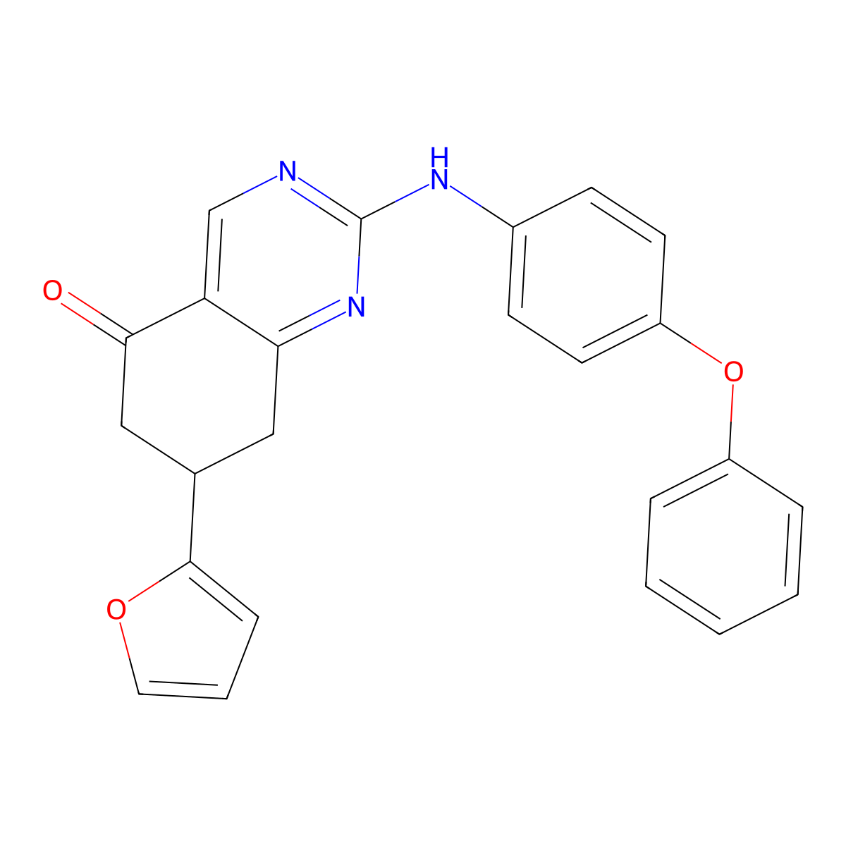 7-(furan-2-yl)-2-[(4-phenoxyphenyl)amino]-7,8-dihydroquinazolin-5(6H)-one molecular structure, CAS 714921-12-7
