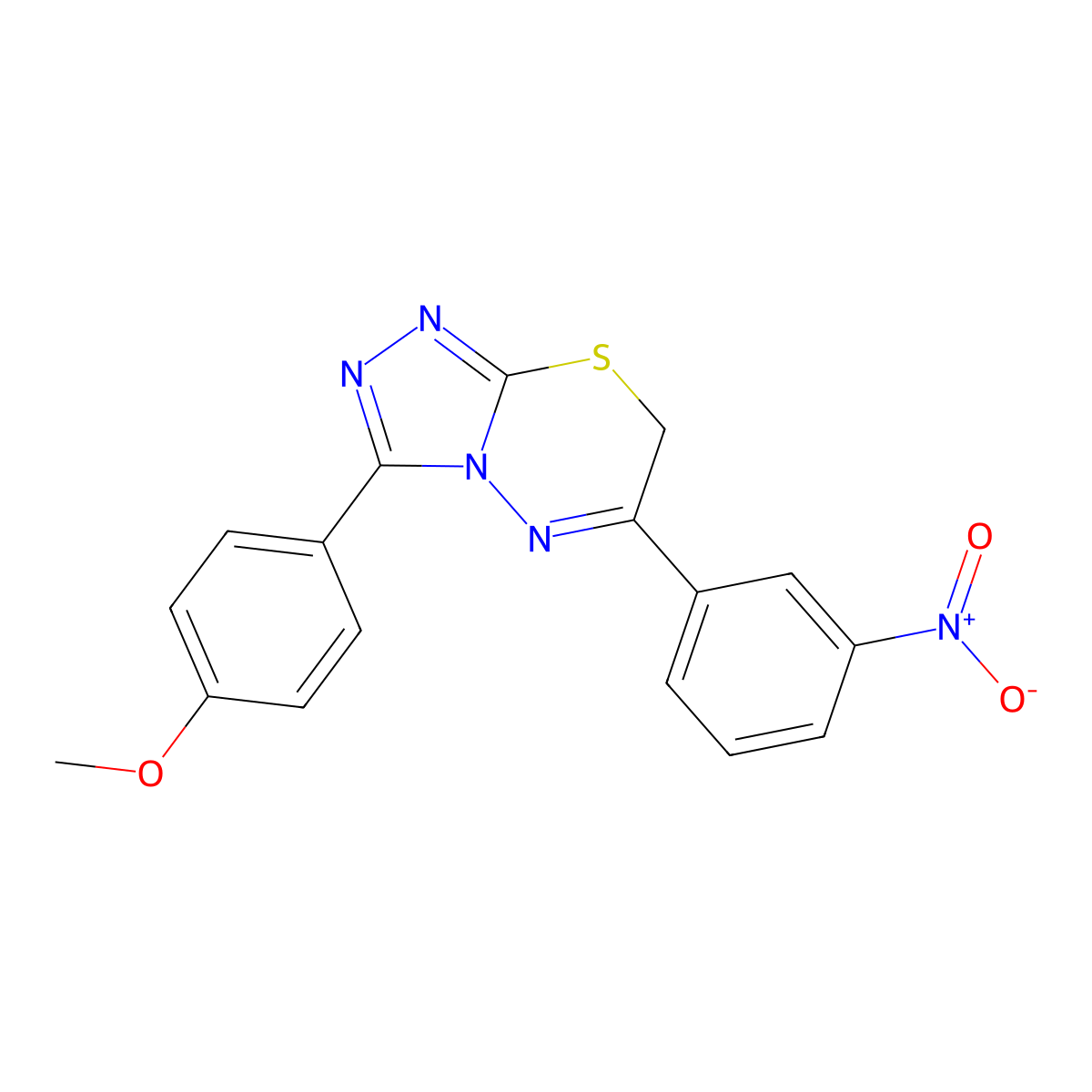 3-(4-methoxyphenyl)-6-(3-nitrophenyl)-7H-[1,2,4]triazolo[3,4-b][1,3,4]thiadiazine molecular structure, CAS 714922-60-8