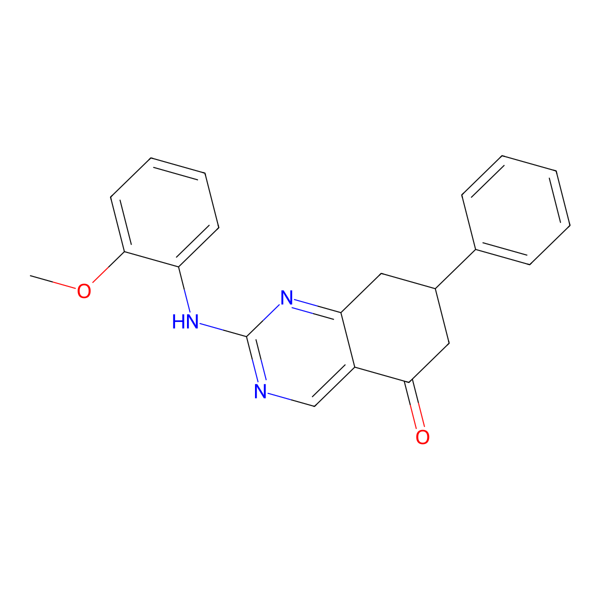 2-[(2-methoxyphenyl)amino]-7-phenyl-7,8-dihydroquinazolin-5(6H)-one molecular structure, CAS 714923-55-4