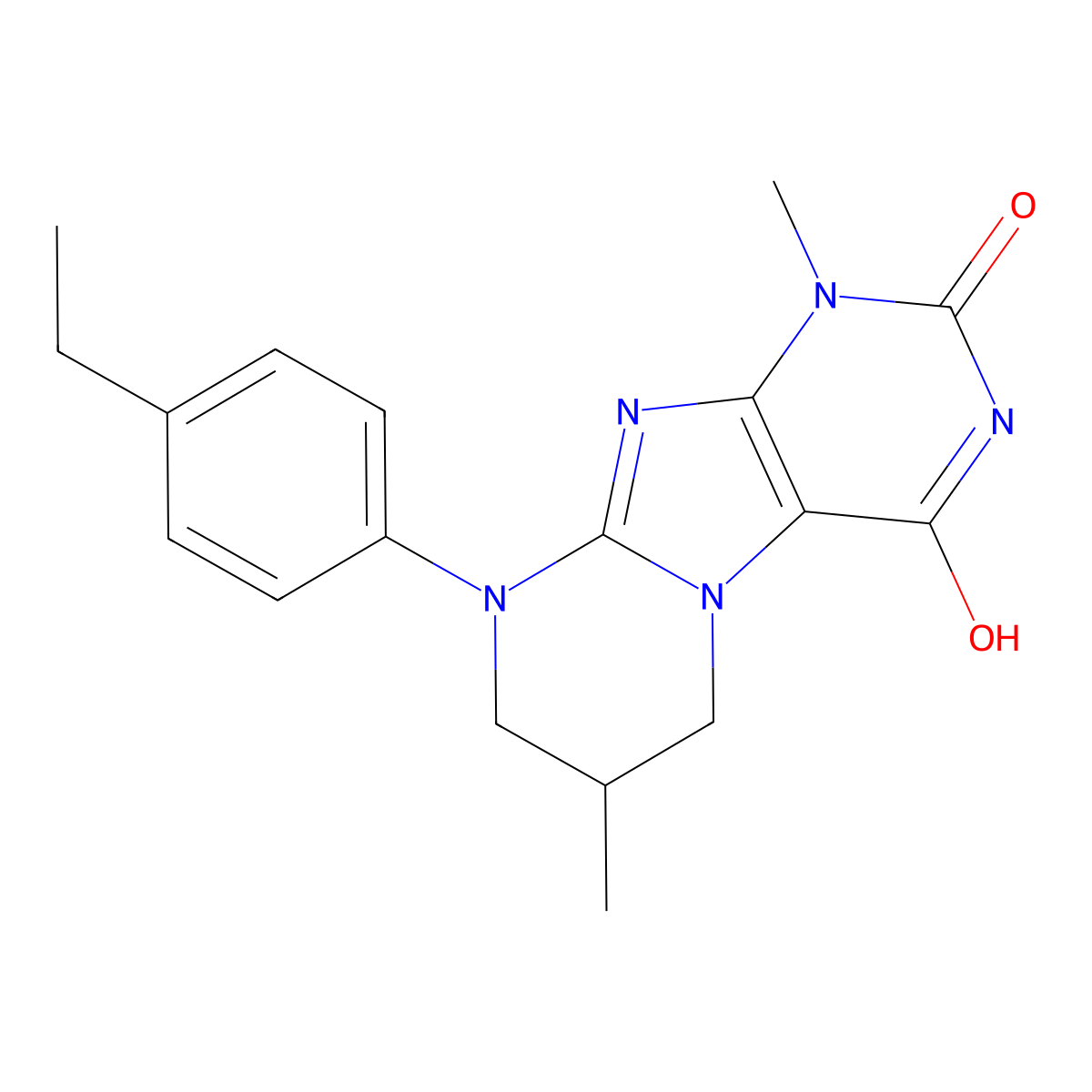 9-(4-ethylphenyl)-1,7-dimethyl-7,8-dihydro-6H-purino[7,8-a]pyrimidine-2,4-dione molecular structure, CAS 714924-08-0