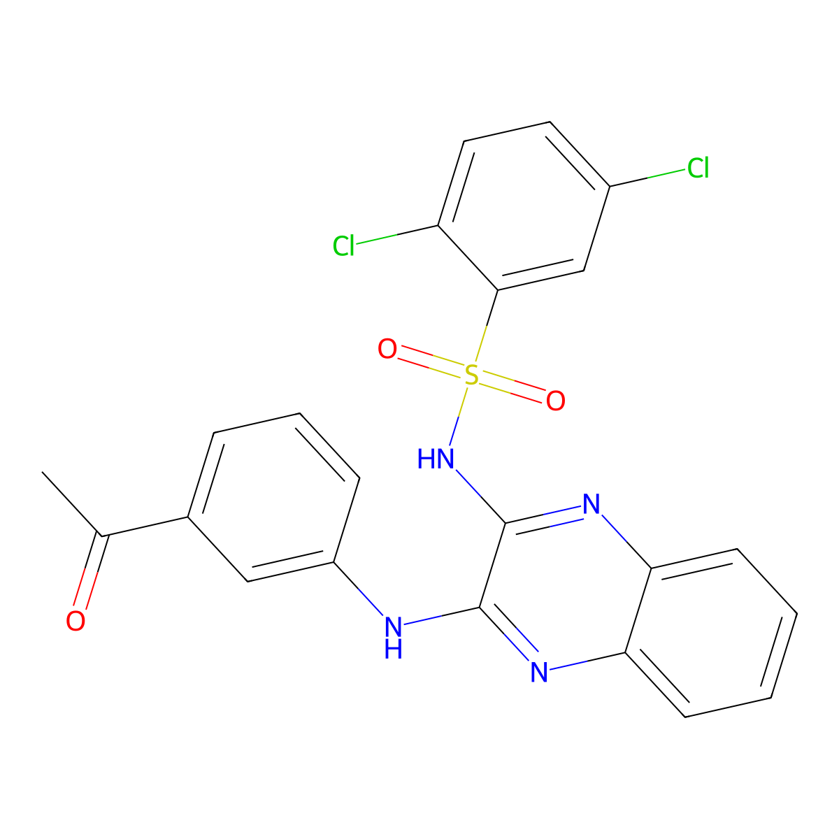 N-{3-[(3-acetylphenyl)amino]quinoxalin-2-yl}-2,5-dichlorobenzenesulfonamide molecular structure, CAS 714924-32-0