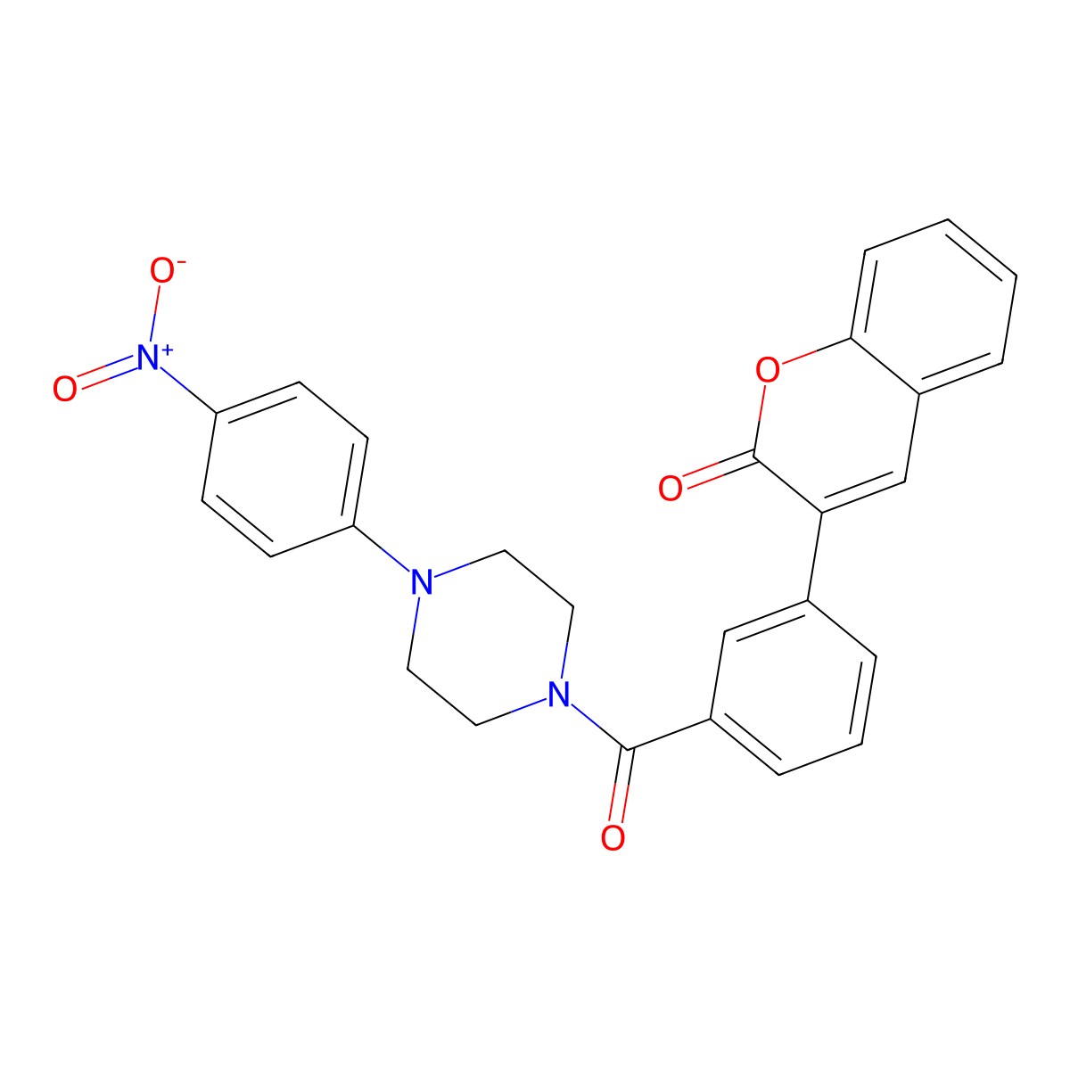 3-[3-[4-(4-Nitrophenyl)piperazine-1-carbonyl]phenyl]chromen-2-one molecular structure, CAS 714924-36-4