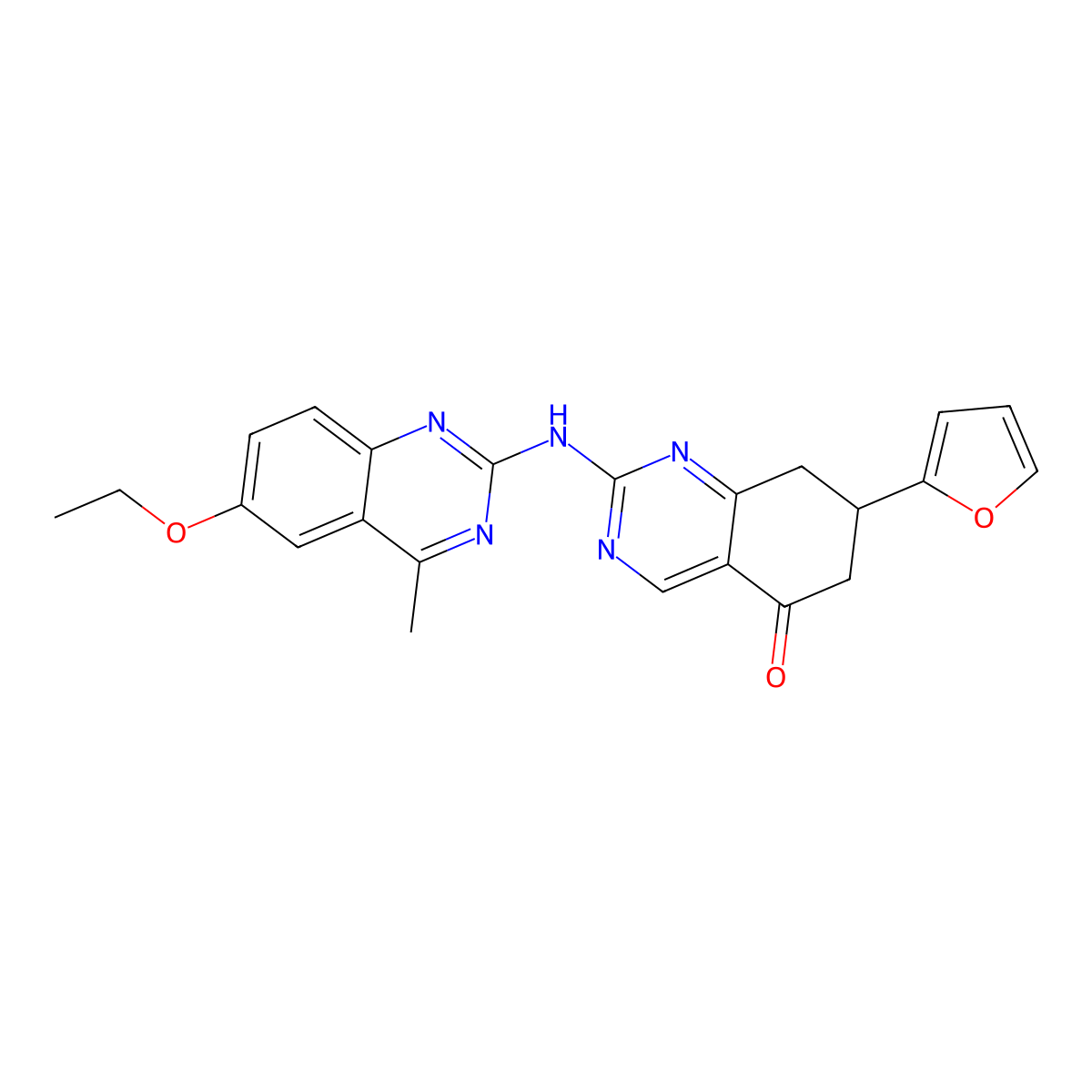 2-[(6-ethoxy-4-methylquinazolin-2-yl)amino]-7-(furan-2-yl)-7,8-dihydroquinazolin-5(6H)-one molecular structure, CAS 714924-56-8