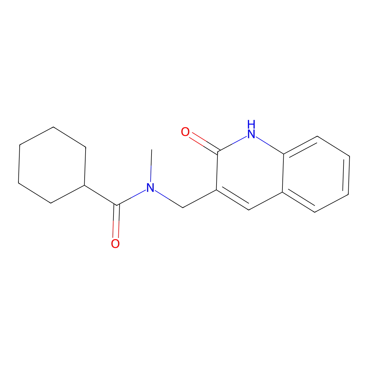 N-methyl-N-[(2-oxo-1H-quinolin-3-yl)methyl]cyclohexanecarboxamide molecular structure, CAS 714925-35-6