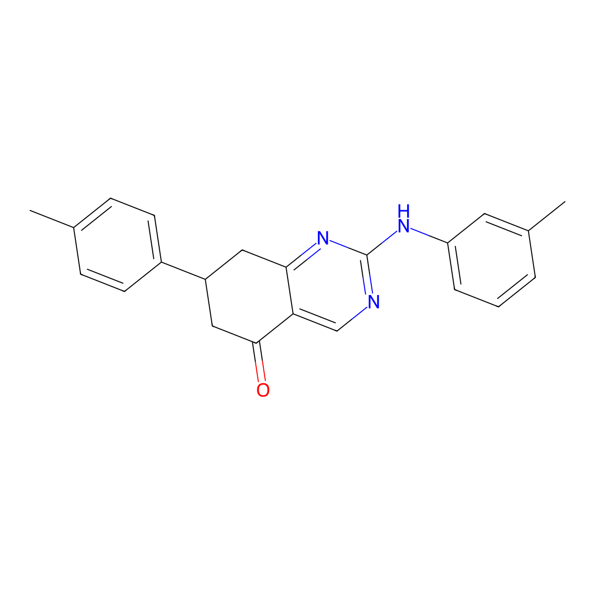 7-(4-methylphenyl)-2-[(3-methylphenyl)amino]-7,8-dihydroquinazolin-5(6H)-one molecular structure, CAS 714925-61-8