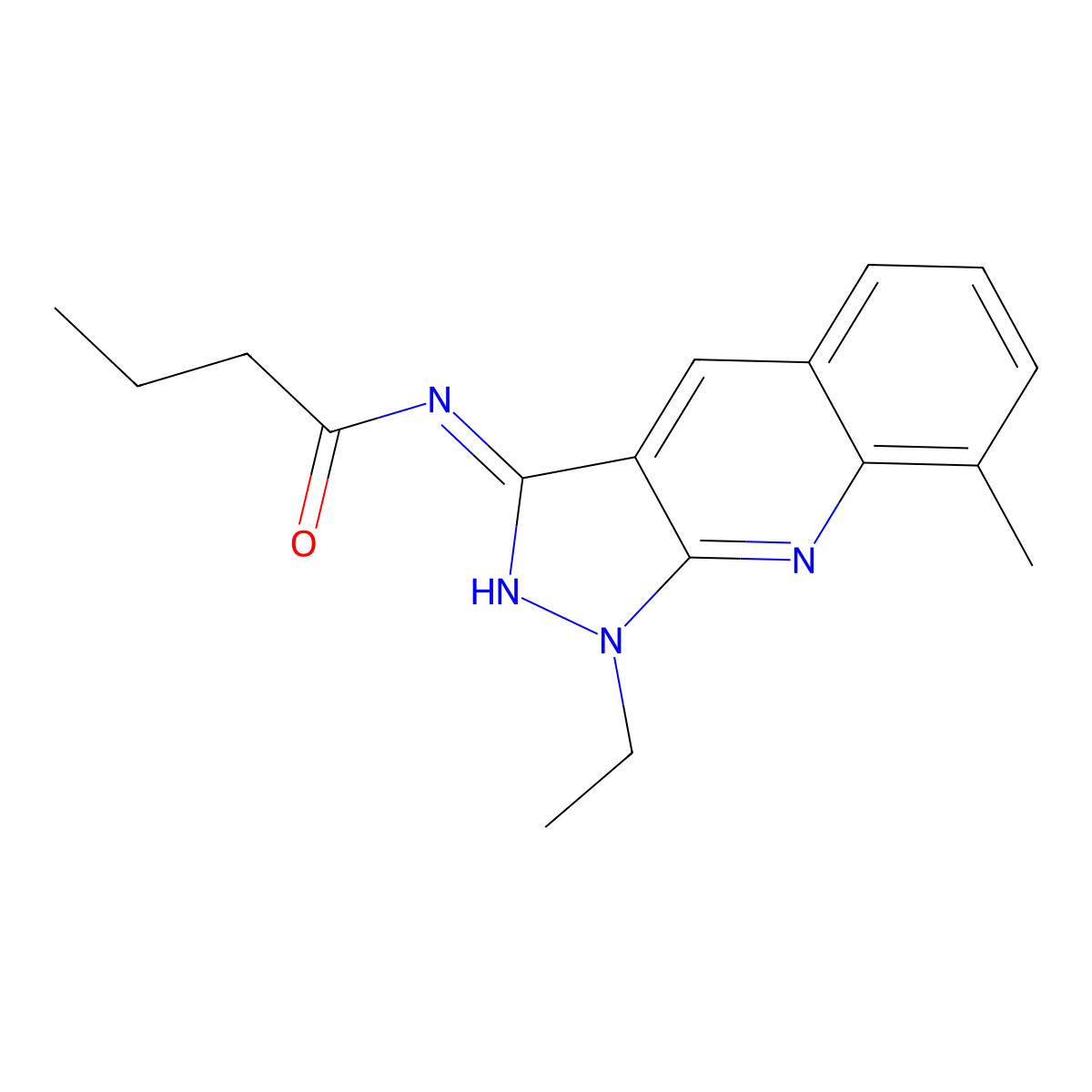 N-(1-ethyl-8-methylpyrazolo[3,4-b]quinolin-3-yl)butanamide molecular structure, CAS 714925-95-8