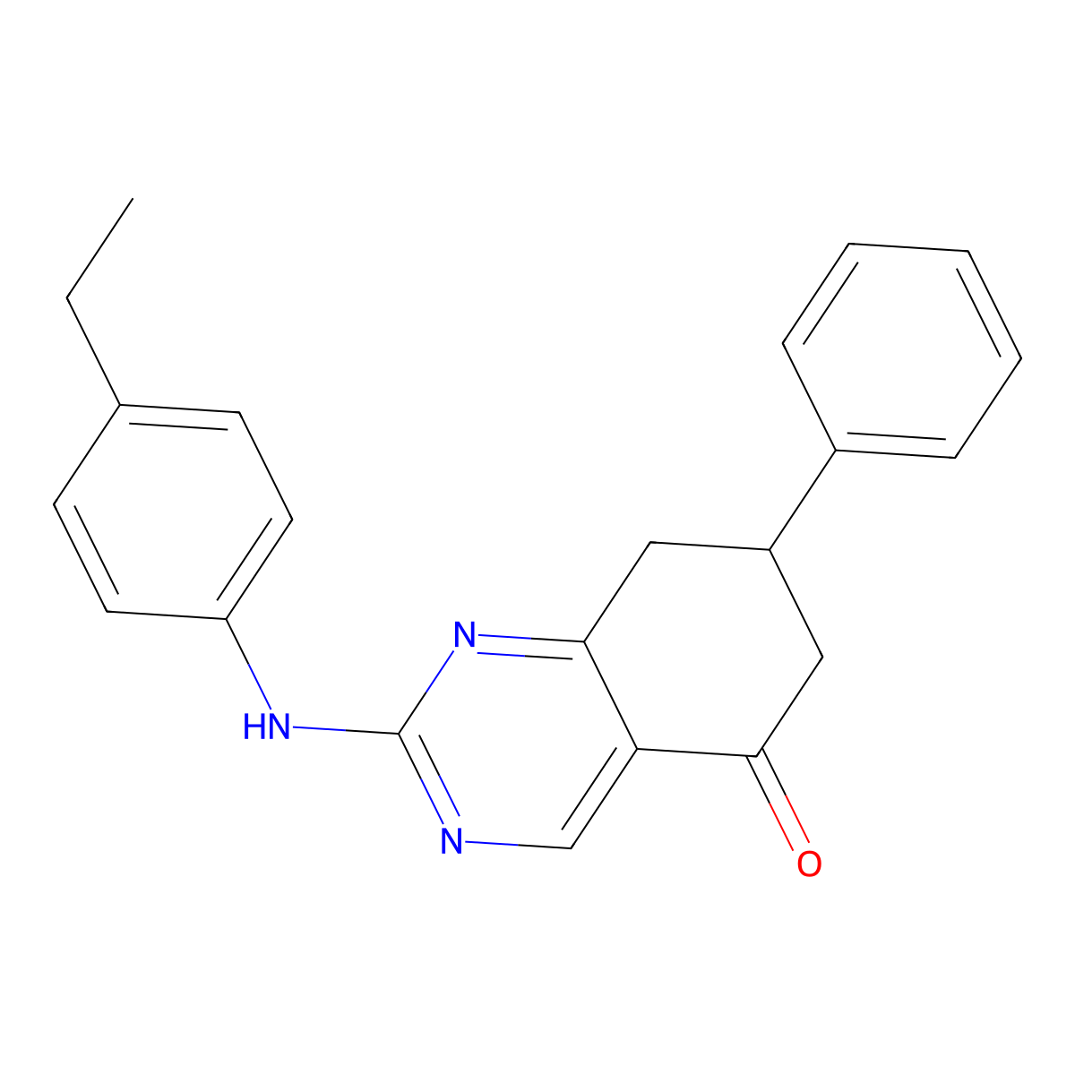 2-[(4-ethylphenyl)amino]-7-phenyl-7,8-dihydroquinazolin-5(6H)-one molecular structure, CAS 714926-09-7
