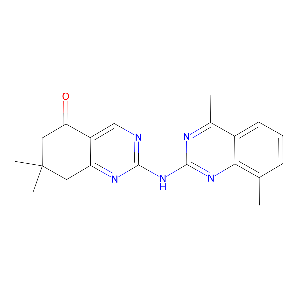 2-[(4,8-dimethylquinazolin-2-yl)amino]-7,7-dimethyl-7,8-dihydroquinazolin-5(6H)-one molecular structure, CAS 714926-72-4
