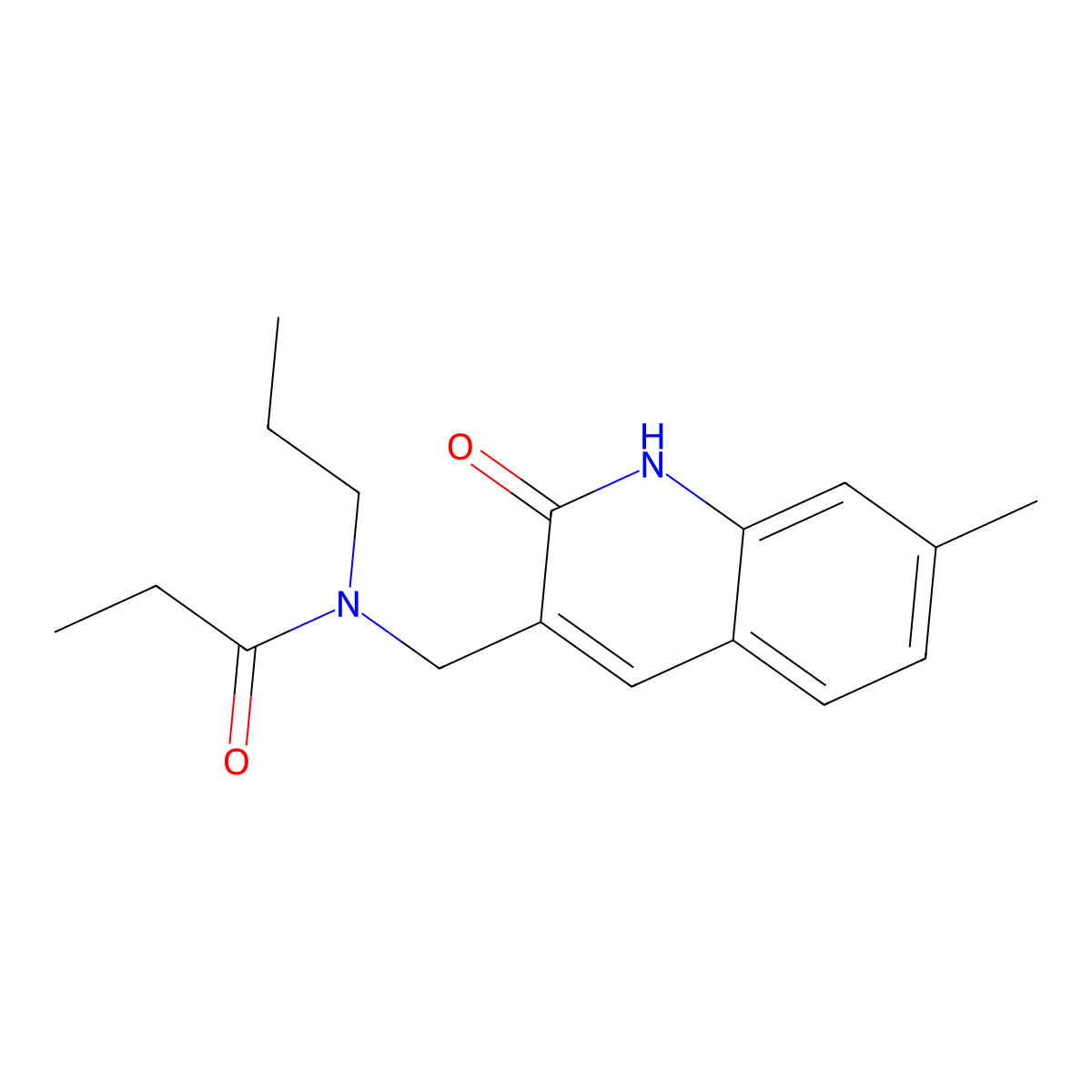 N-[(7-methyl-2-oxo-1H-quinolin-3-yl)methyl]-N-propylpropanamide molecular structure, CAS 714927-28-3