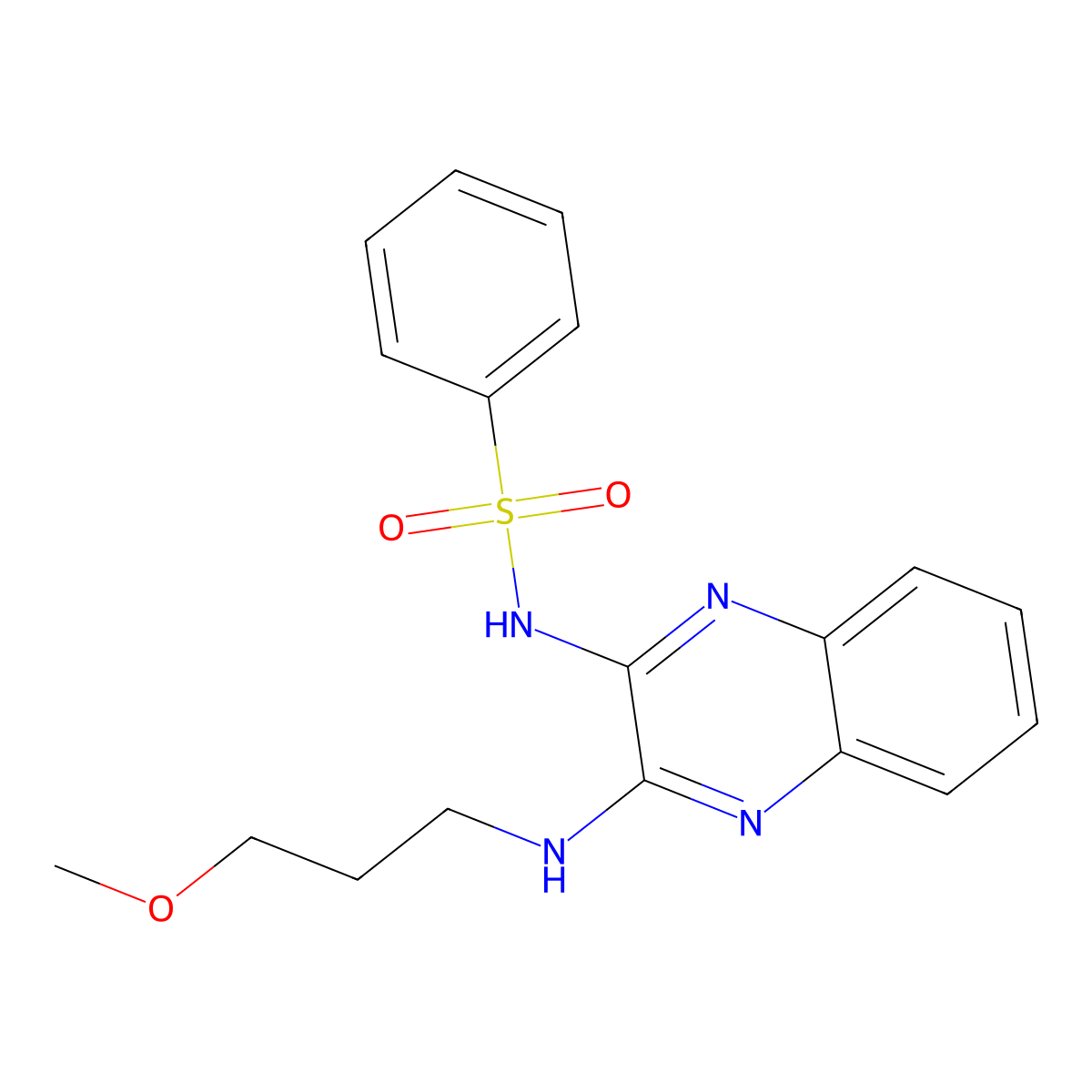N-(3-((3-methoxypropyl)amino)quinoxalin-2-yl)benzenesulfonamide molecular structure, CAS 714928-46-8