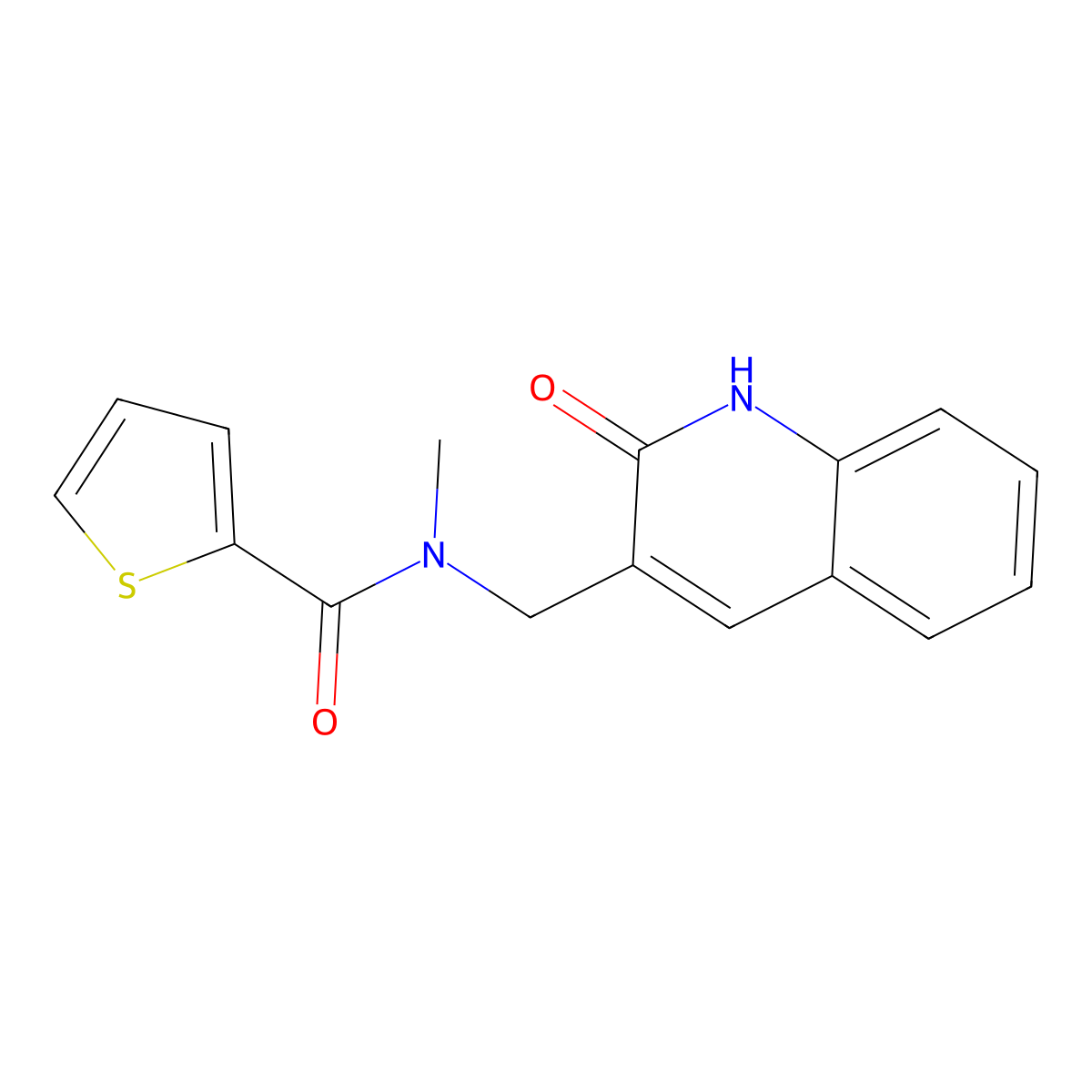 N-methyl-N-[(2-oxo-1H-quinolin-3-yl)methyl]thiophene-2-carboxamide molecular structure, CAS 714929-84-7