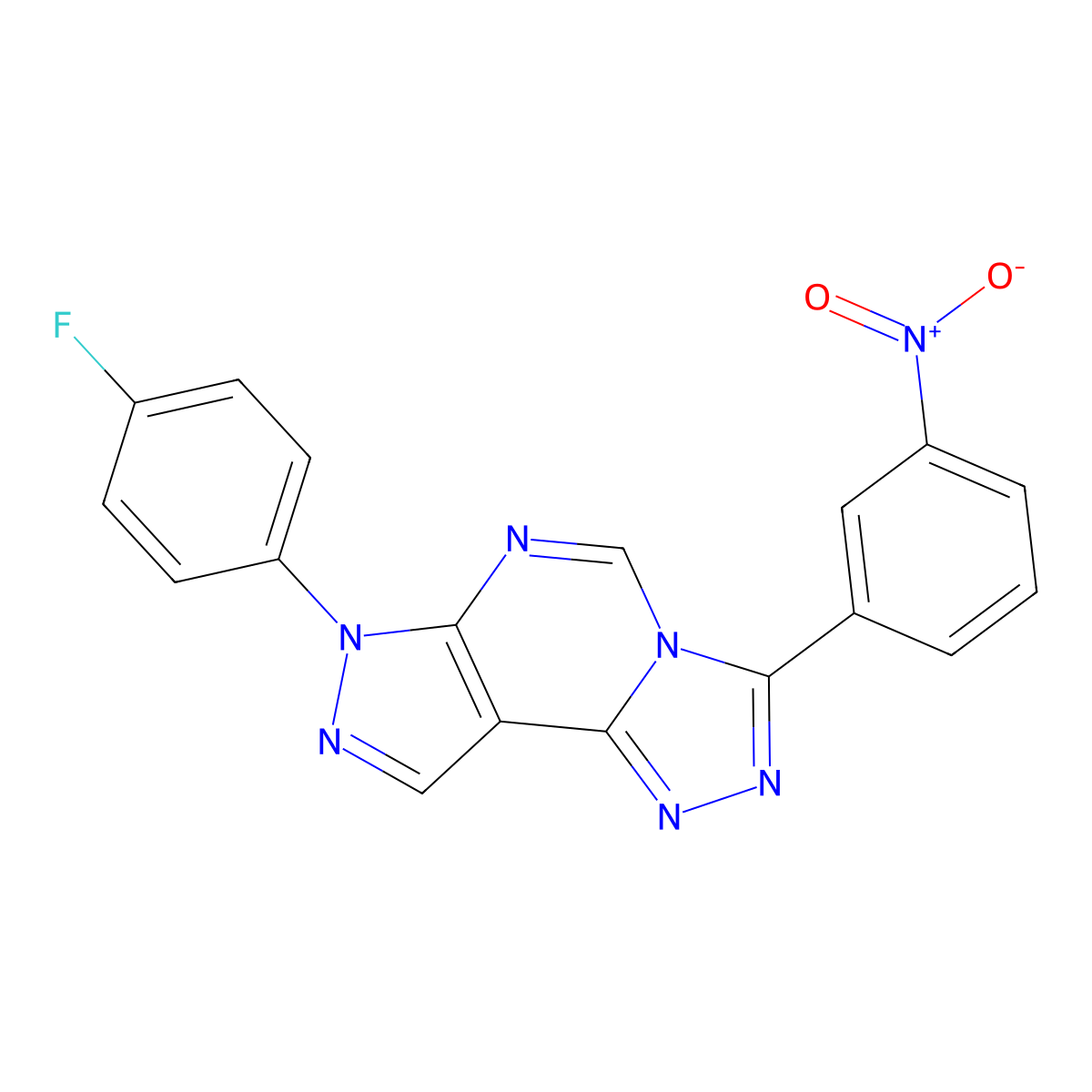 10-(4-Fluorophenyl)-5-(3-nitrophenyl)-3,4,6,8,10,11-hexaazatricyclo[7.3.0.0^{2,6}]dodeca-1(9),2,4,7,11-pentaene molecular structure, CAS 714931-56-3