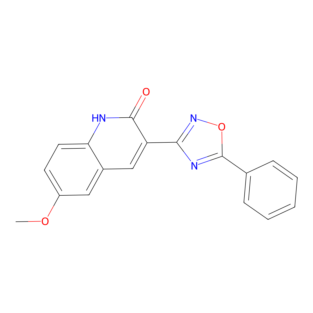 6-methoxy-3-(5-phenyl-1,2,4-oxadiazol-3-yl)quinolin-2(1H)-one molecular structure, CAS 714932-54-4