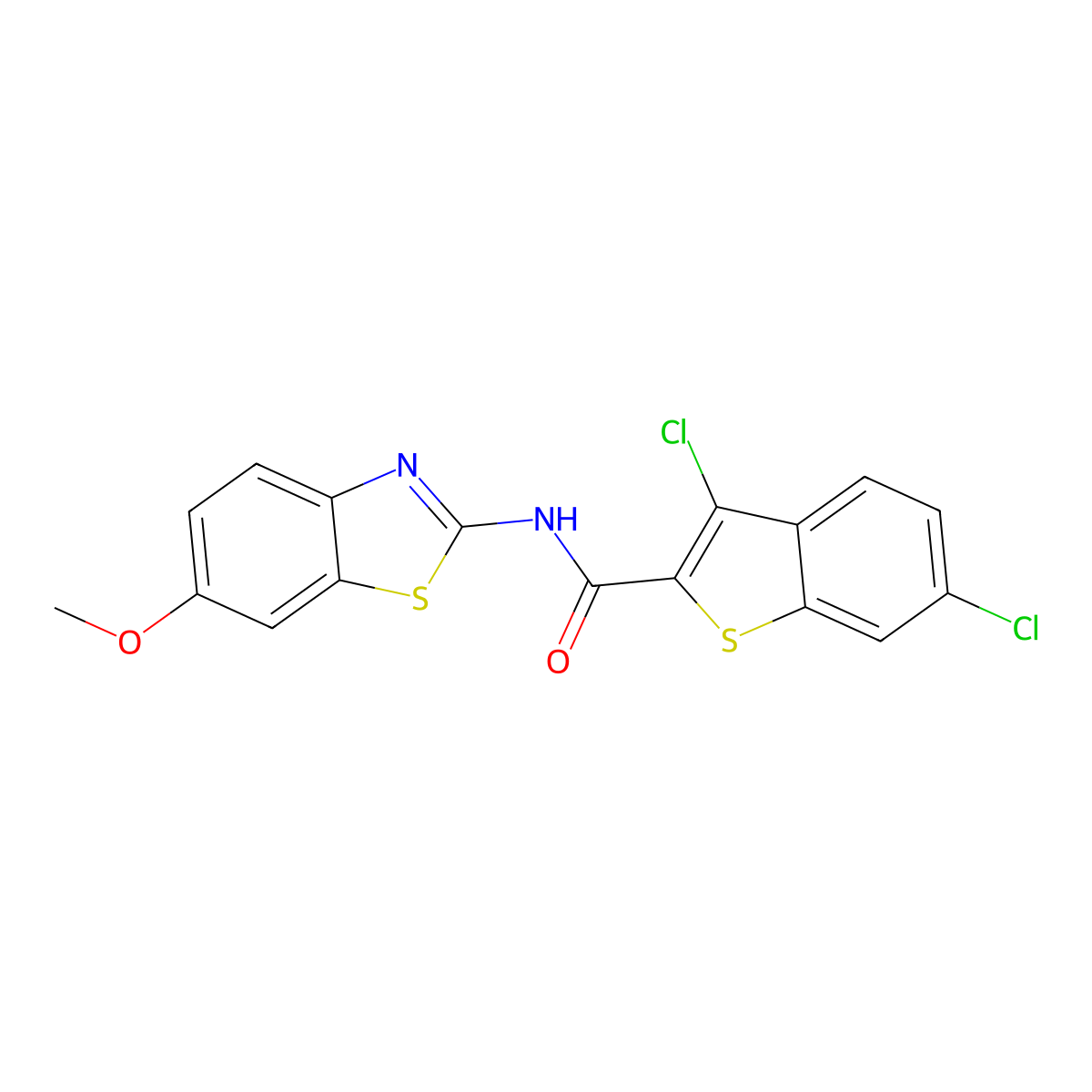 3,6-dichloro-N-(6-methoxy-1,3-benzothiazol-2-yl)-1-benzothiophene-2-carboxamide molecular structure, CAS 714932-88-4