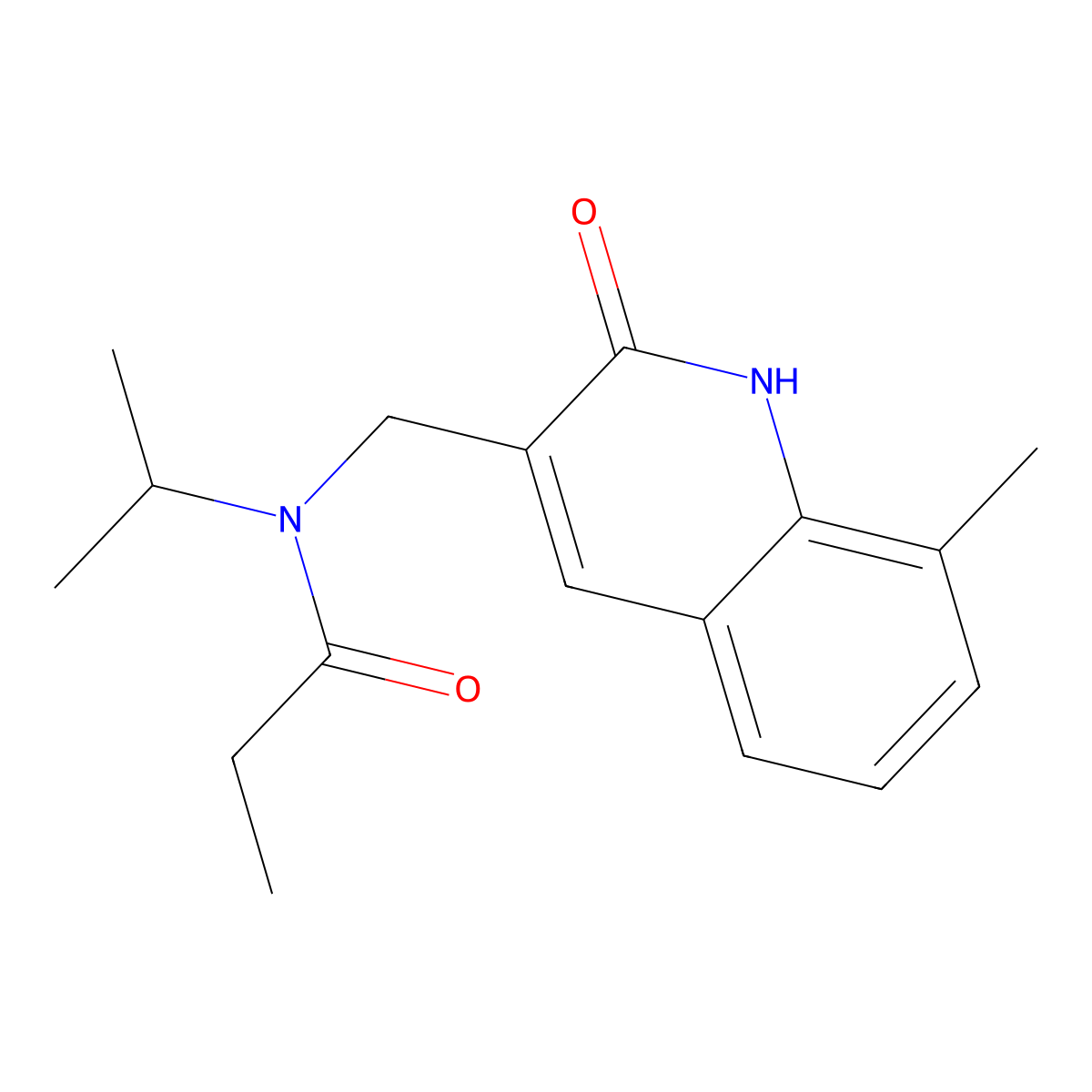N-[(8-methyl-2-oxo-1H-quinolin-3-yl)methyl]-N-propan-2-ylpropanamide molecular structure, CAS 714933-36-5