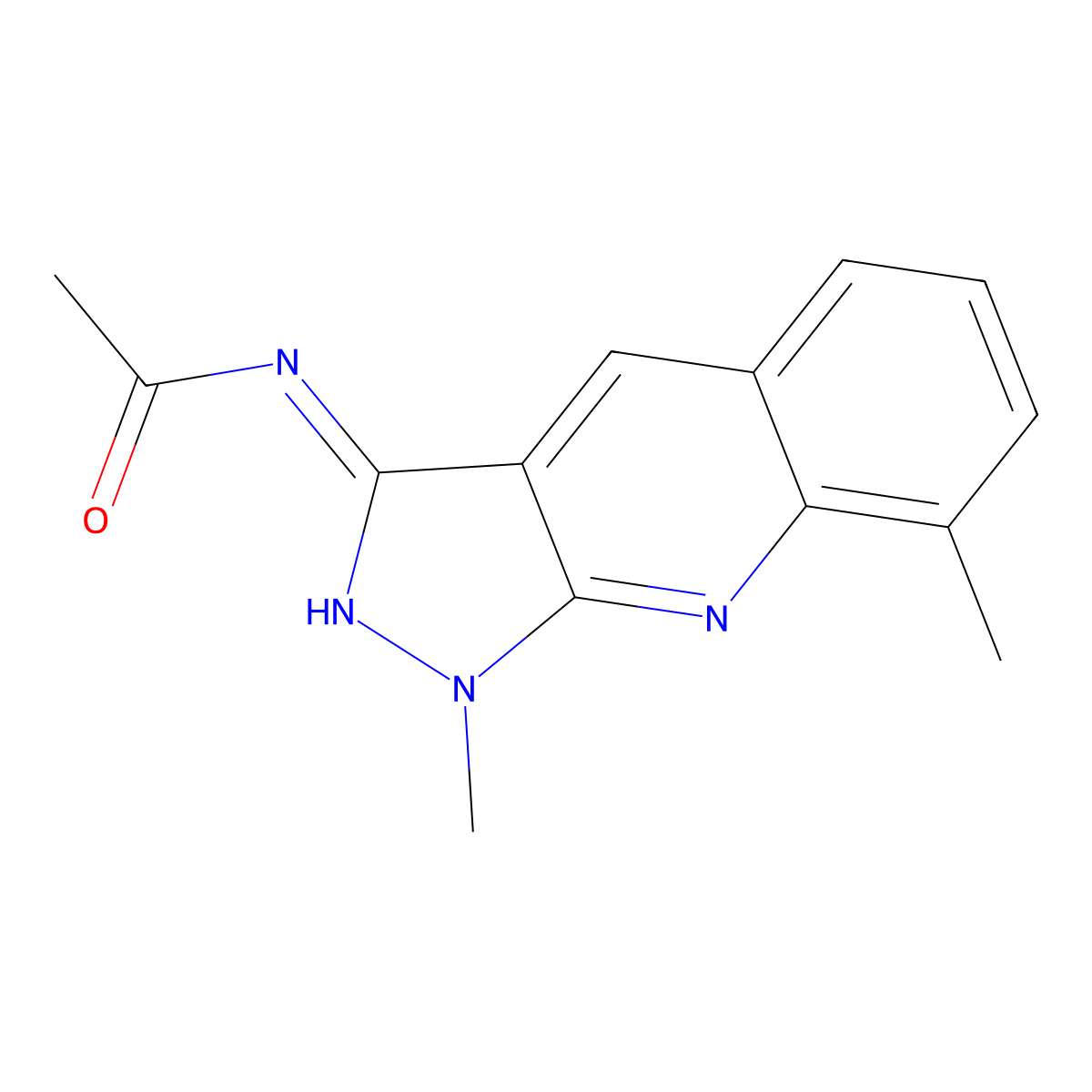 N-(1,8-dimethylpyrazolo[3,4-b]quinolin-3-yl)acetamide molecular structure, CAS 714933-97-8