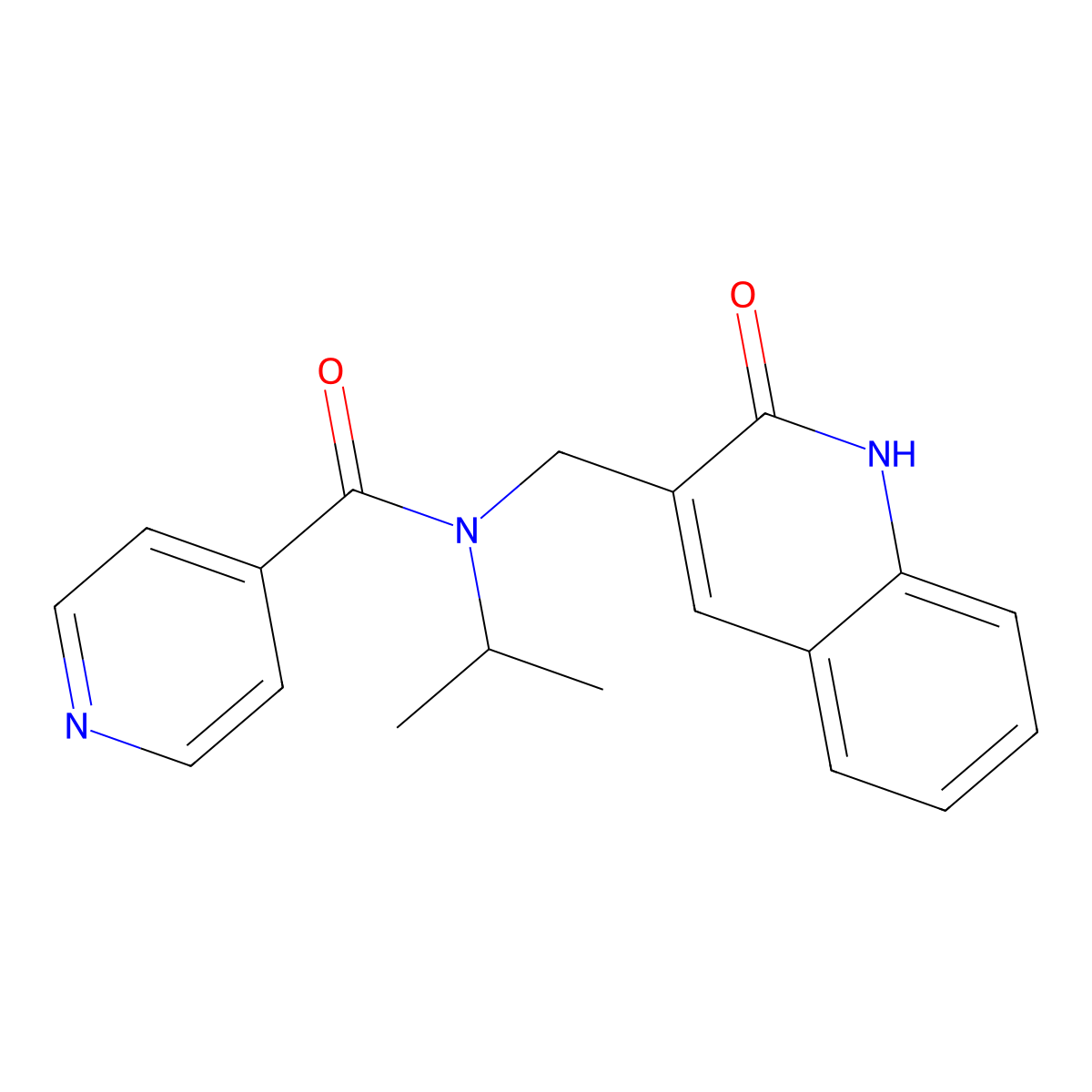 N-[(2-oxo-1H-quinolin-3-yl)methyl]-N-propan-2-ylpyridine-4-carboxamide molecular structure, CAS 714934-33-5
