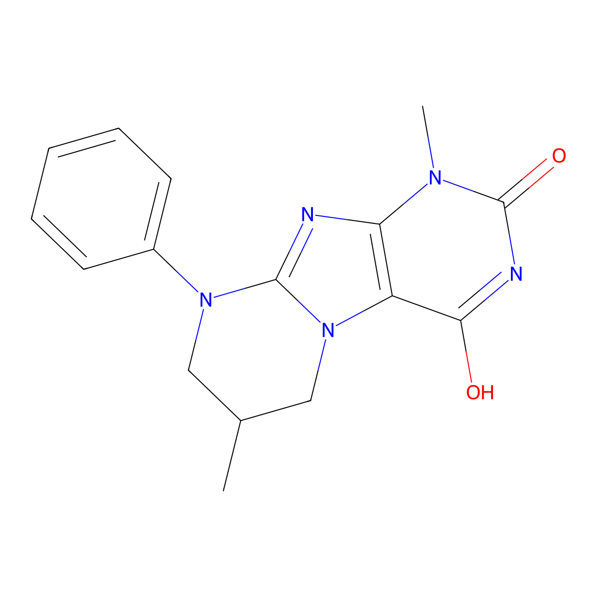 1,7-dimethyl-9-phenyl-7,8-dihydro-6H-purino[7,8-a]pyrimidine-2,4-dione molecular structure, CAS 714934-66-4