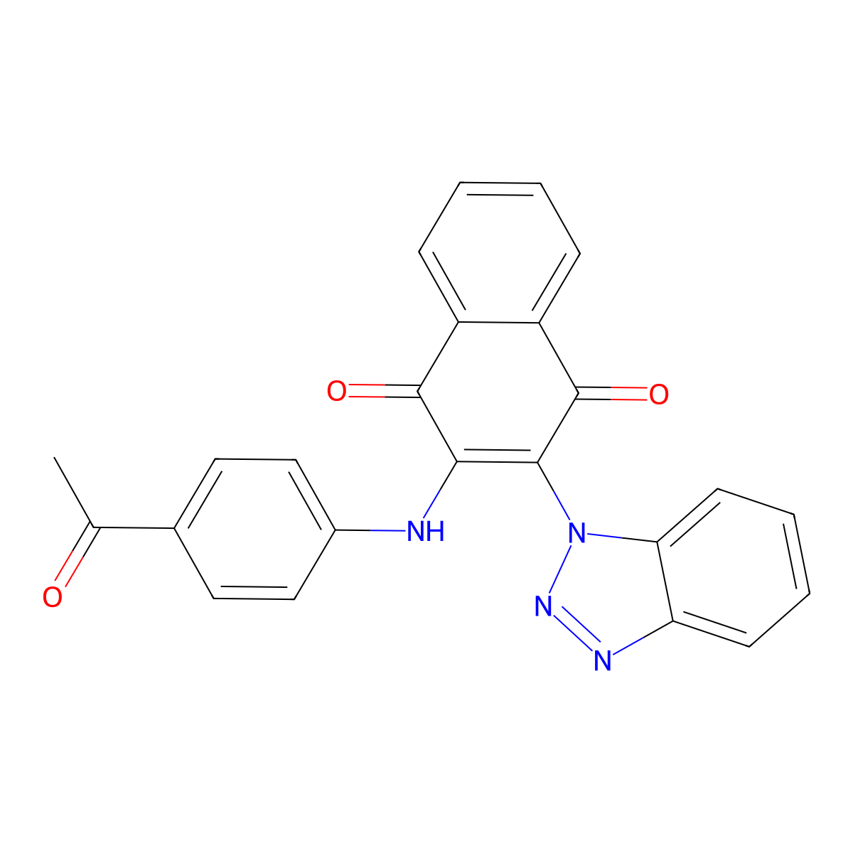 2-((4-acetylphenyl)amino)-3-(1H-benzo[d][1,2,3]triazol-1-yl)naphthalene-1,4-dione molecular structure, CAS 714935-87-2