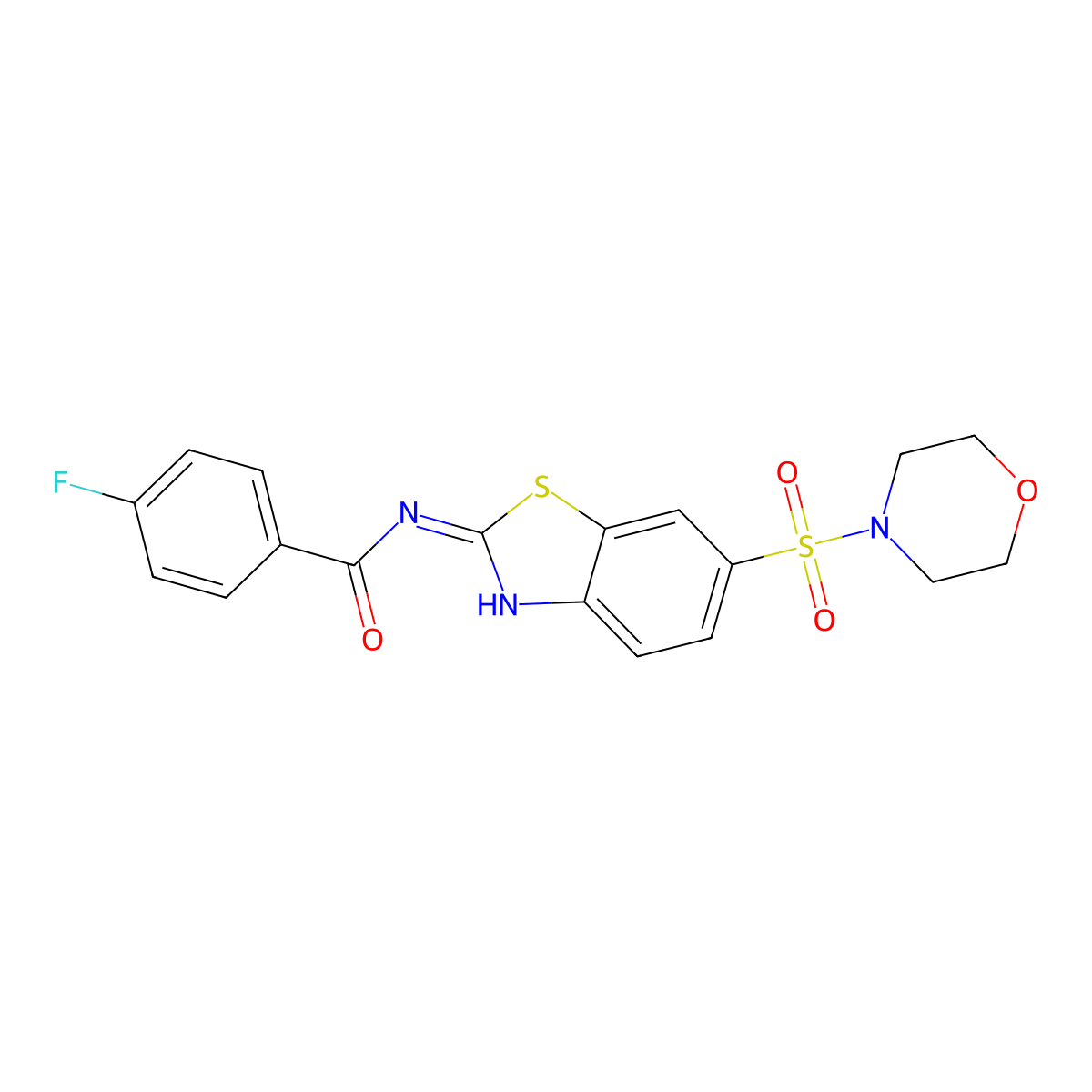 4-fluoro-N-(6-(morpholinosulfonyl)benzo[d]thiazol-2-yl)benzamide molecular structure, CAS 714936-31-9