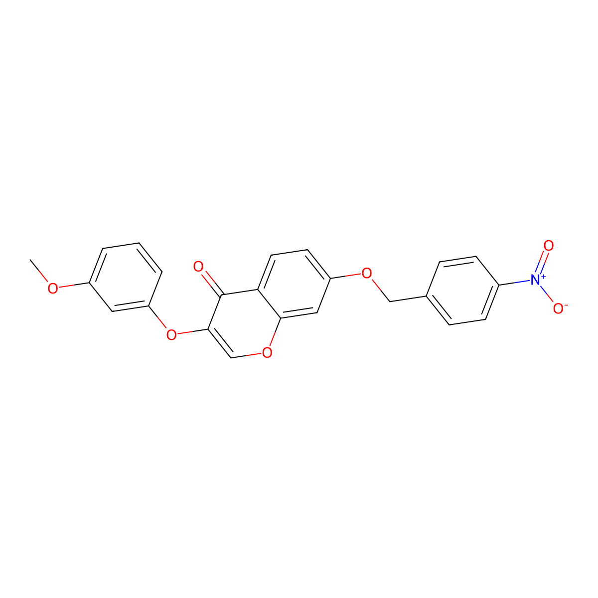 3-(3-Methoxyphenoxy)-7-[(4-nitrophenyl)methoxy]chromen-4-one molecular structure, CAS 714937-87-8