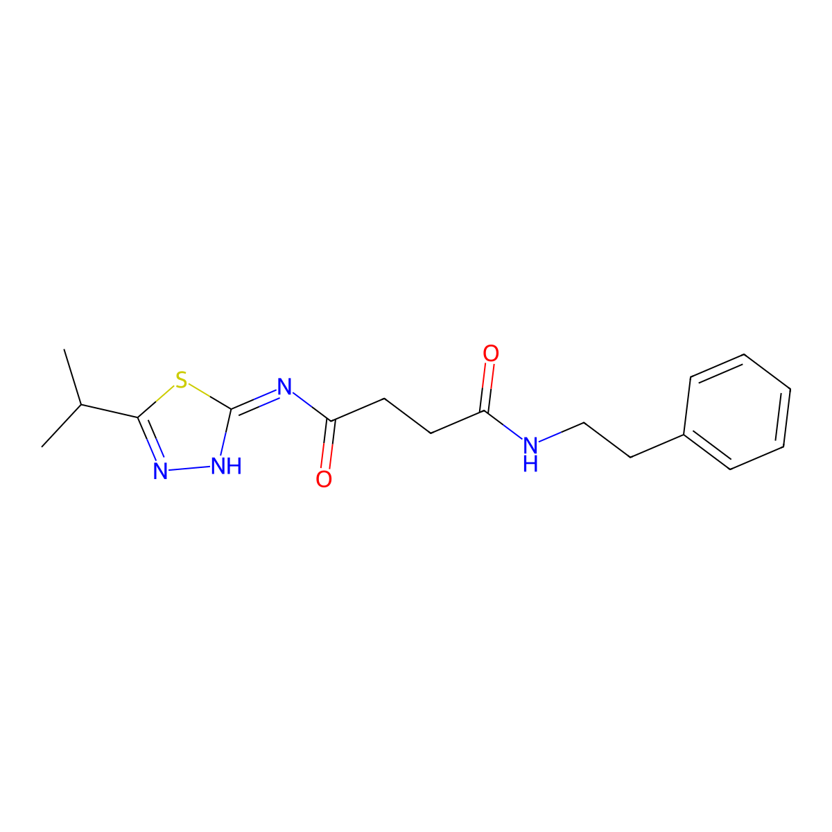 N-(5-Isopropyl-[1,3,4]thiadiazol-2-yl)-N'-phenethyl-succinamide molecular structure, CAS 714938-76-8
