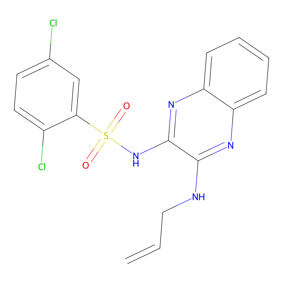 N-(3-(allylamino)quinoxalin-2-yl)-2,5-dichlorobenzenesulfonamide molecular structure, CAS 714939-12-5