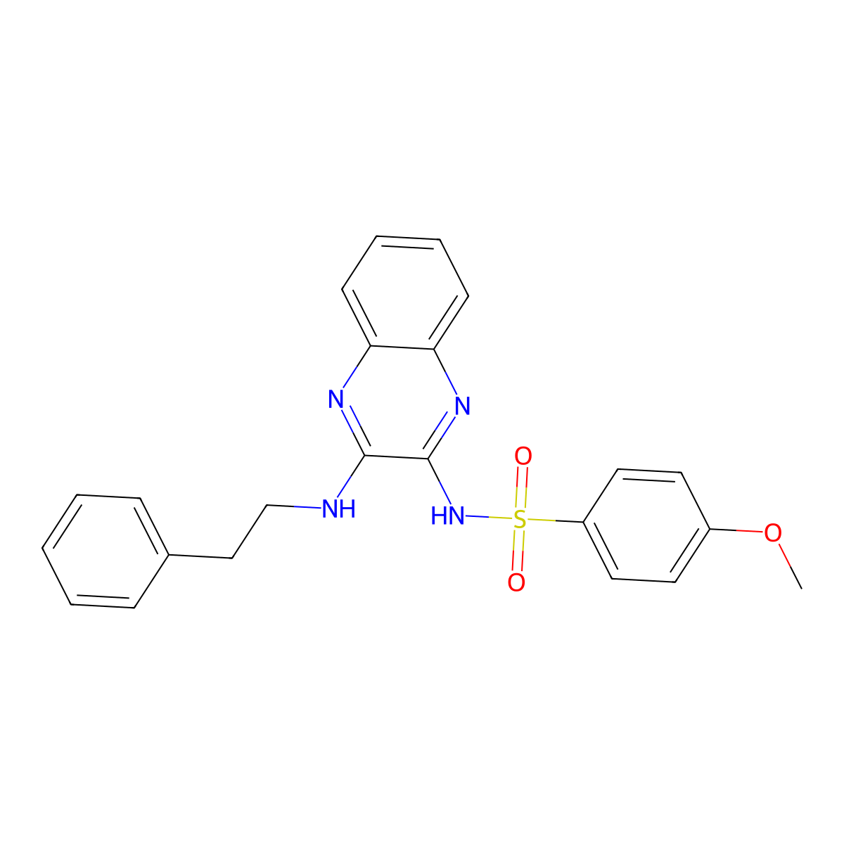 4-methoxy-N-(3-(phenethylamino)quinoxalin-2-yl)benzenesulfonamide molecular structure, CAS 714939-21-6