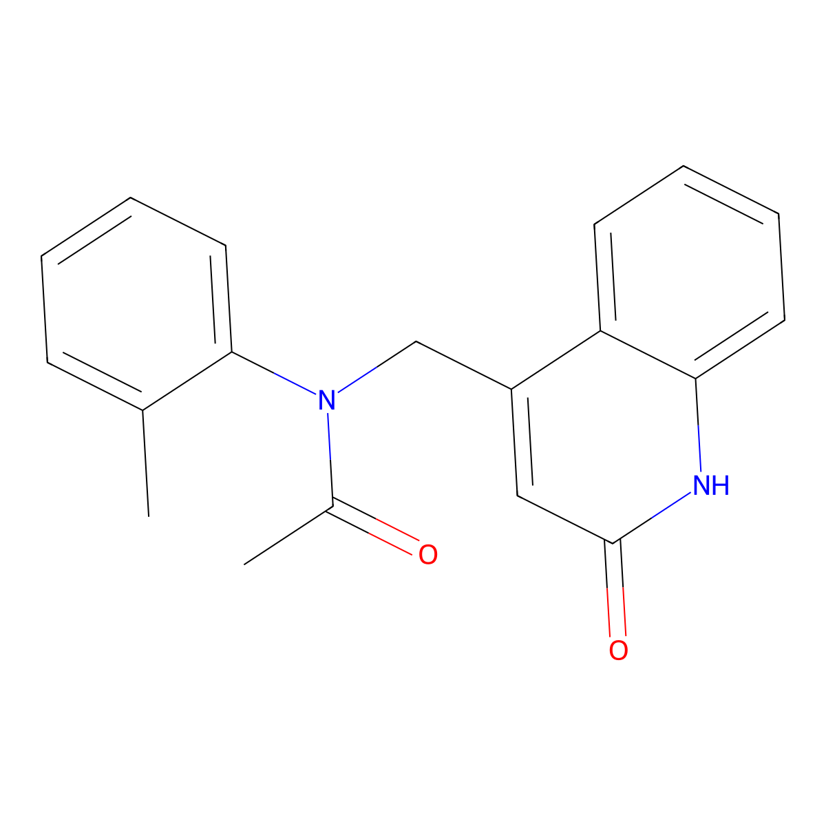 N-(2-methylphenyl)-N-[(2-oxo-1H-quinolin-4-yl)methyl]acetamide molecular structure, CAS 714939-64-7