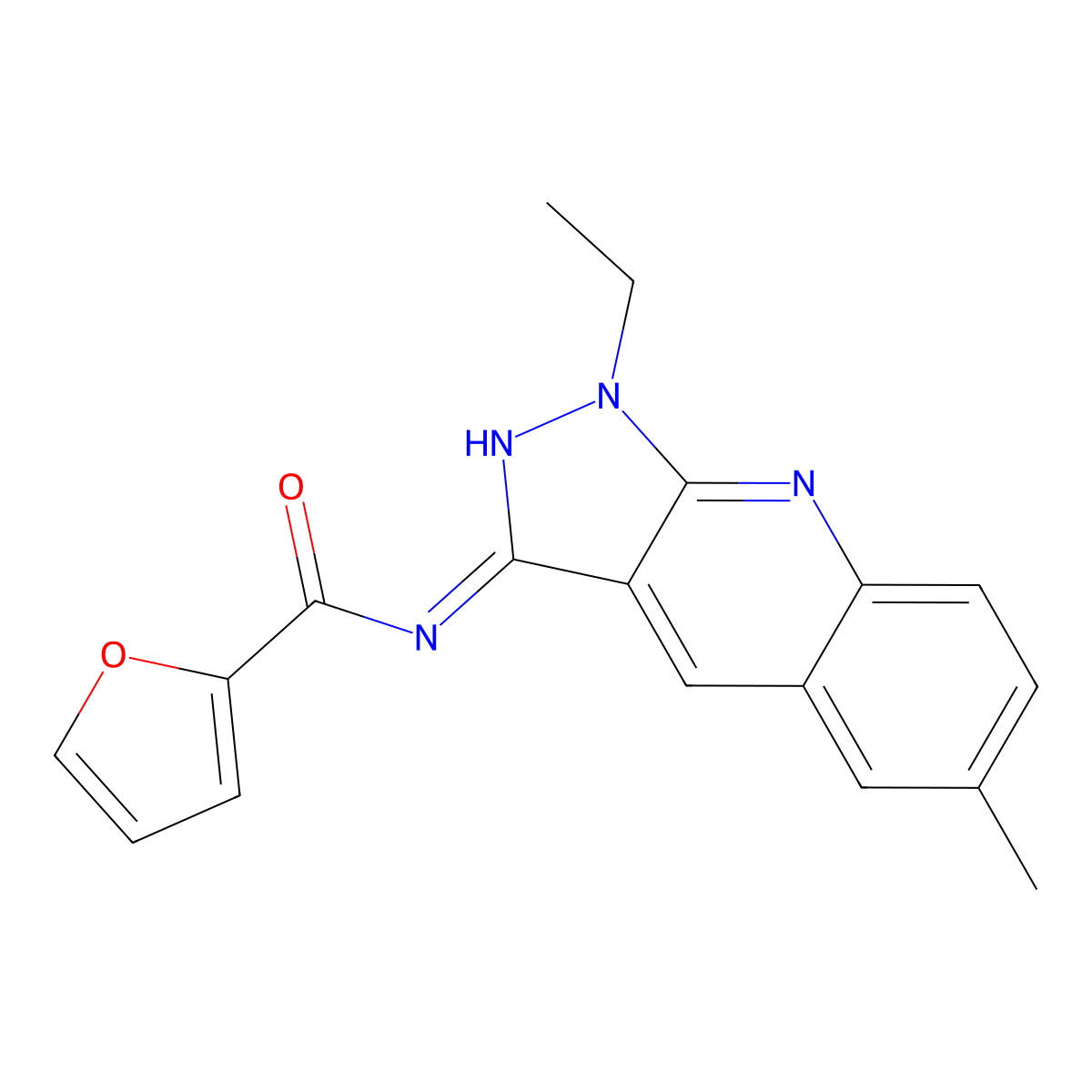 N-(1-ethyl-6-methylpyrazolo[3,4-b]quinolin-3-yl)furan-2-carboxamide molecular structure, CAS 714939-97-6