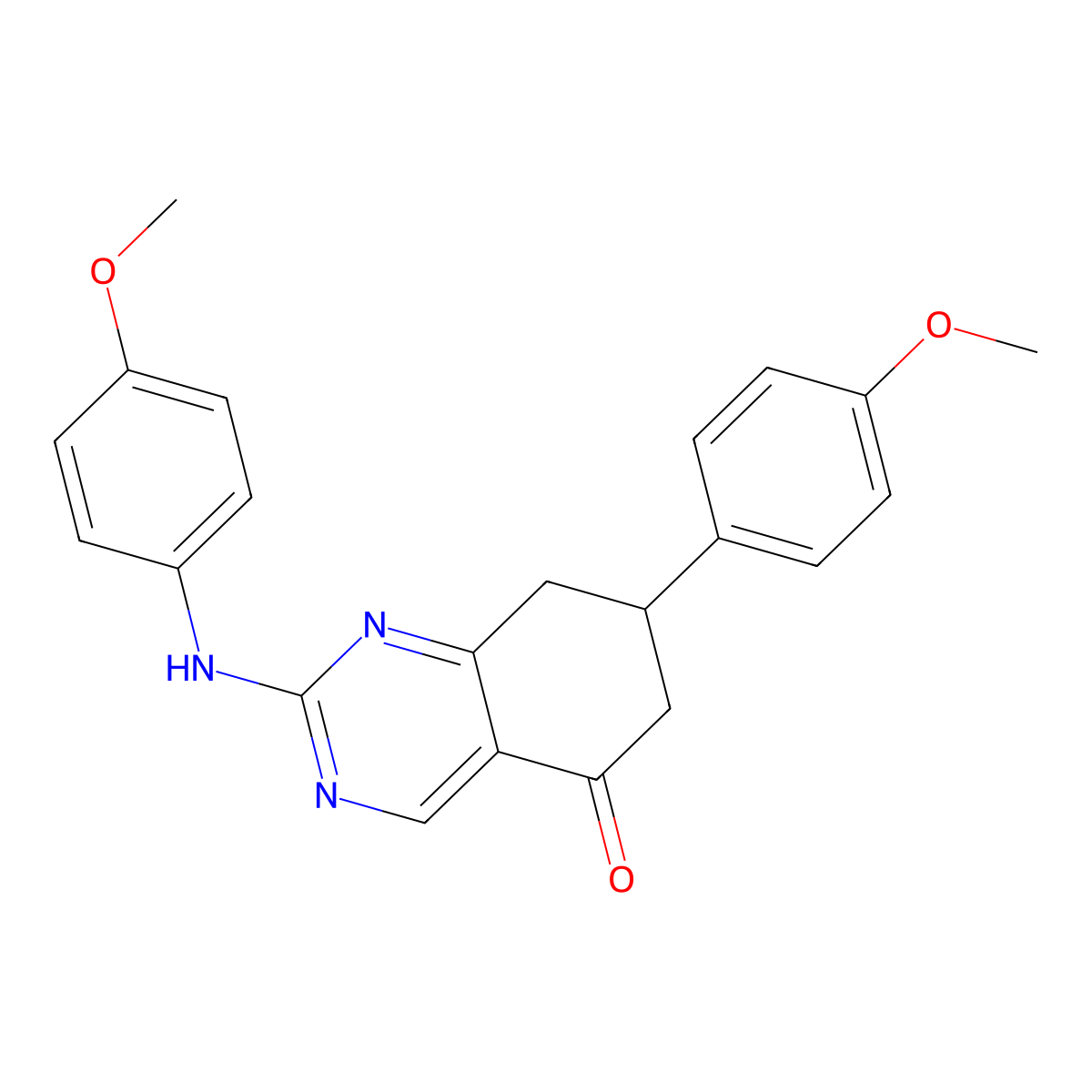 7-(4-methoxyphenyl)-2-[(4-methoxyphenyl)amino]-7,8-dihydroquinazolin-5(6H)-one molecular structure, CAS 714940-27-9