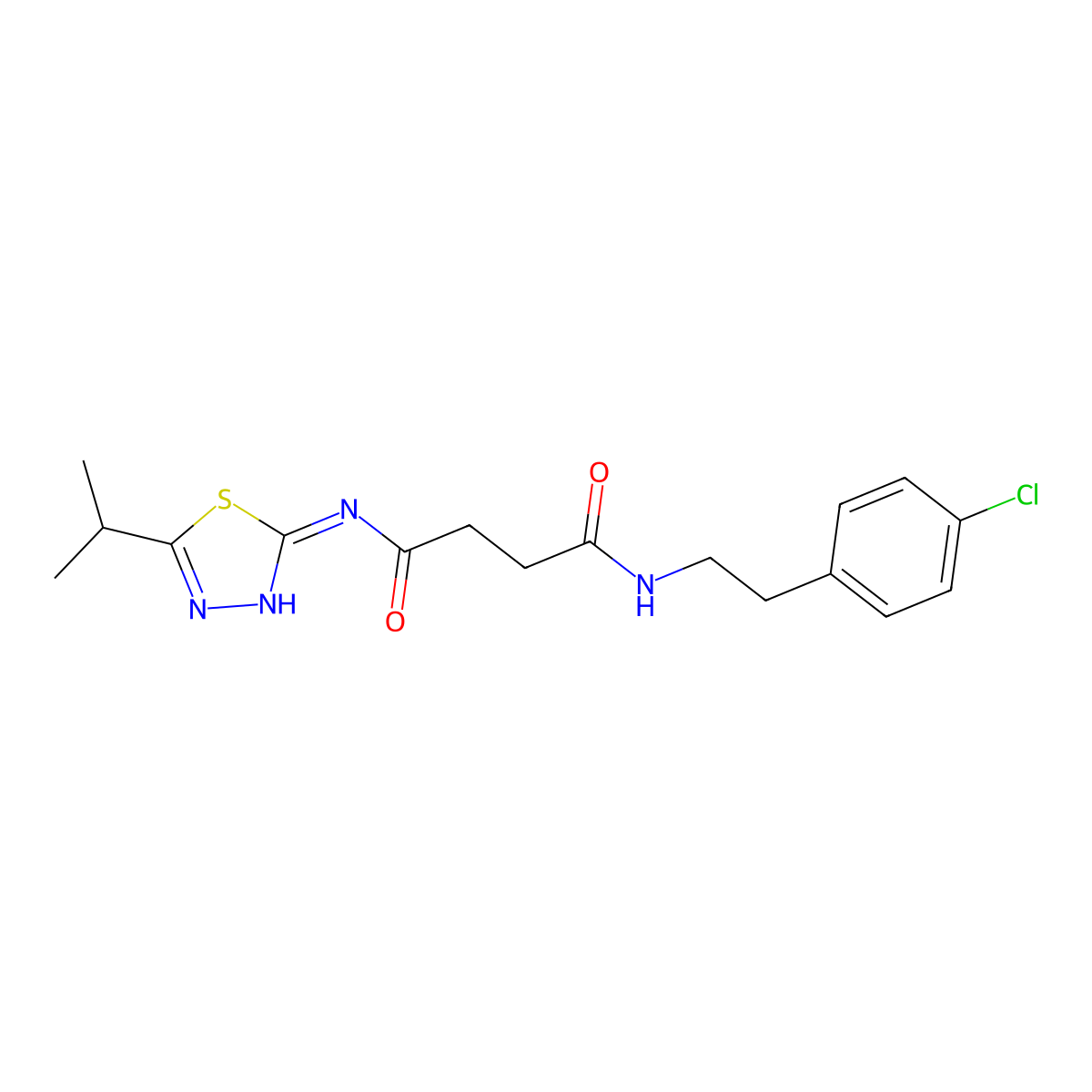 N1-(4-chlorophenethyl)-N4-(5-isopropyl-1,3,4-thiadiazol-2-yl)succinamide molecular structure, CAS 714941-18-1